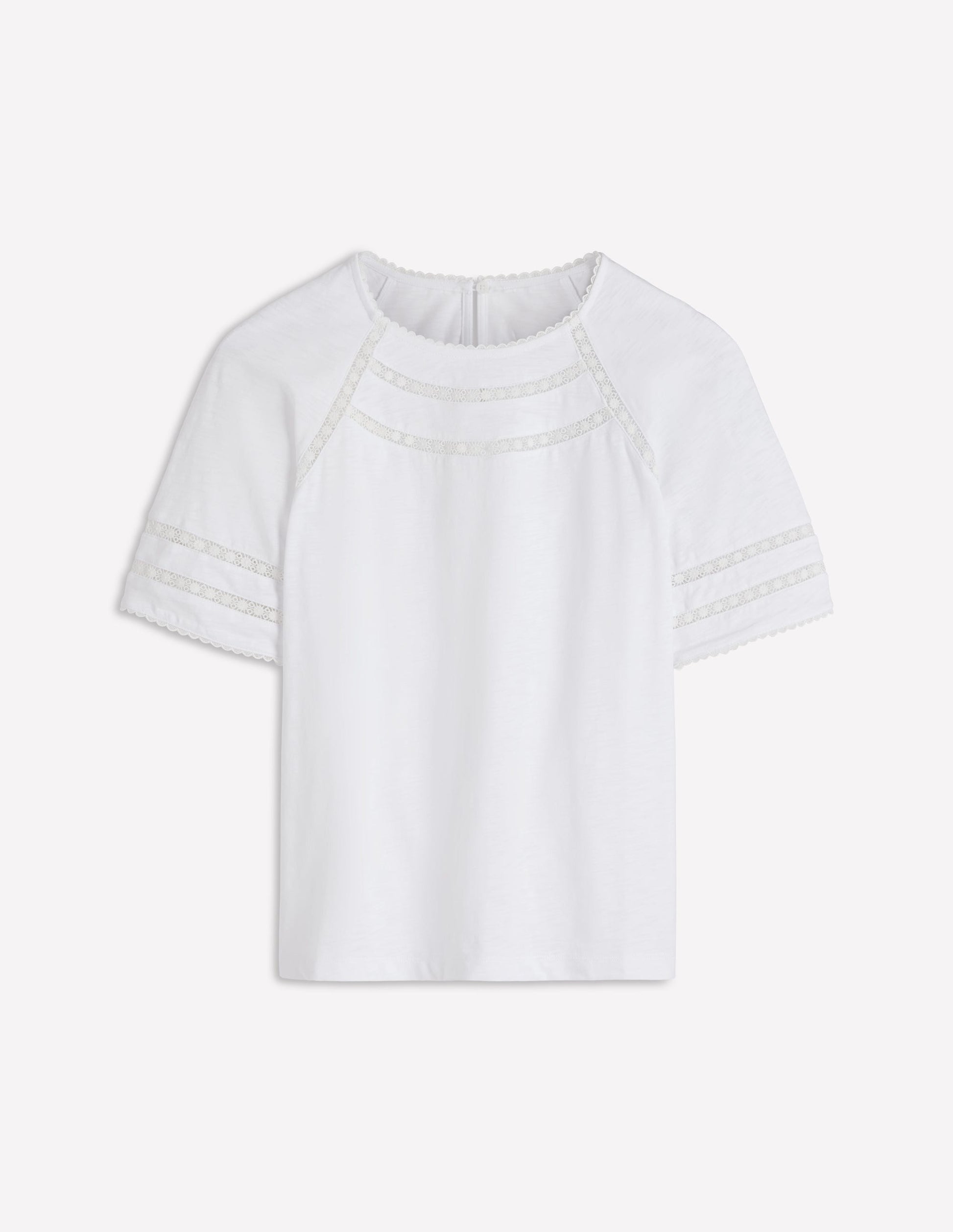 Poppy Trim Crew T-shirt-White-5