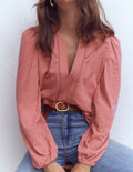 Poppy Long Sleeve Top-Vintage Rose