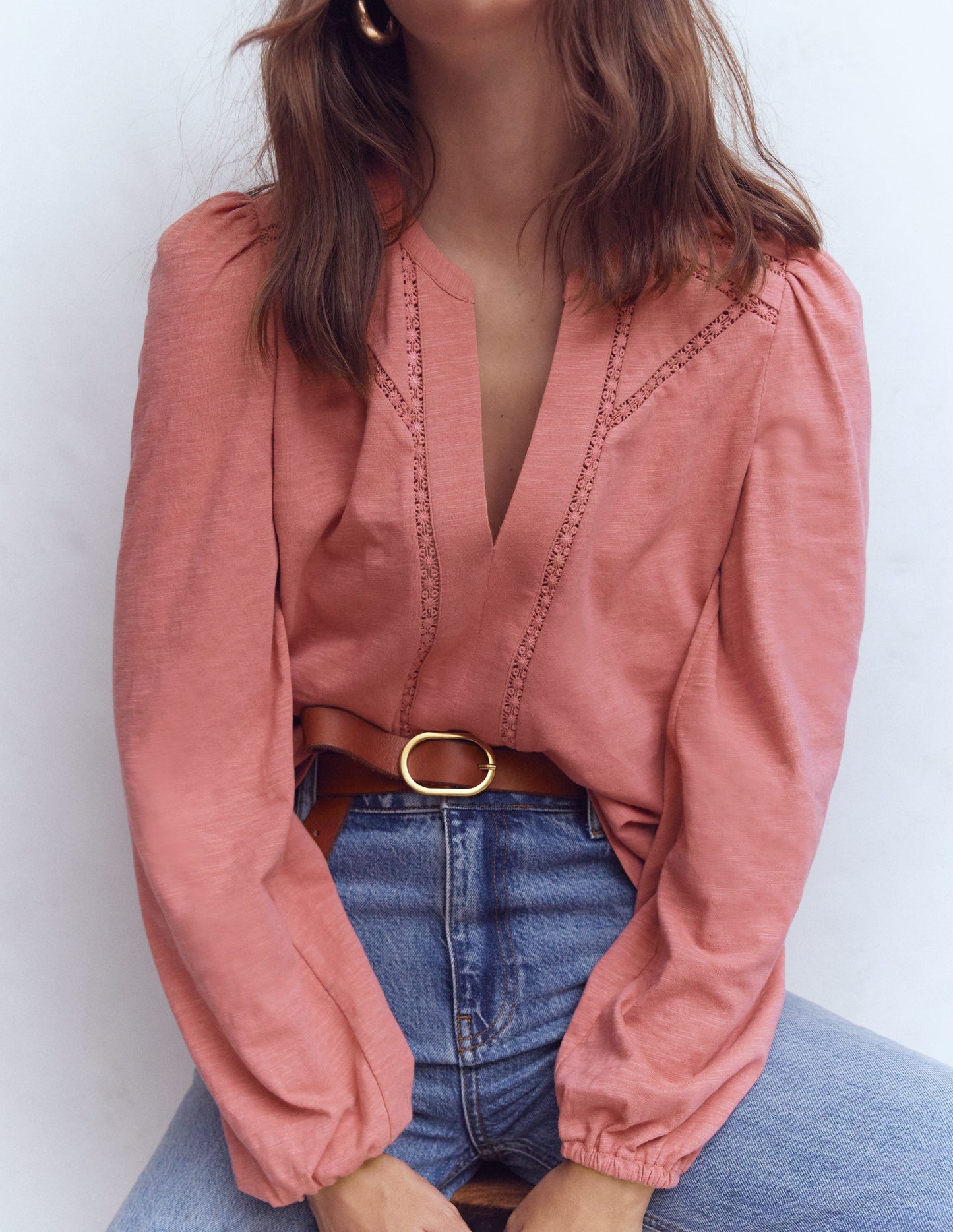 Poppy Long Sleeve Top-Dusty Rose
