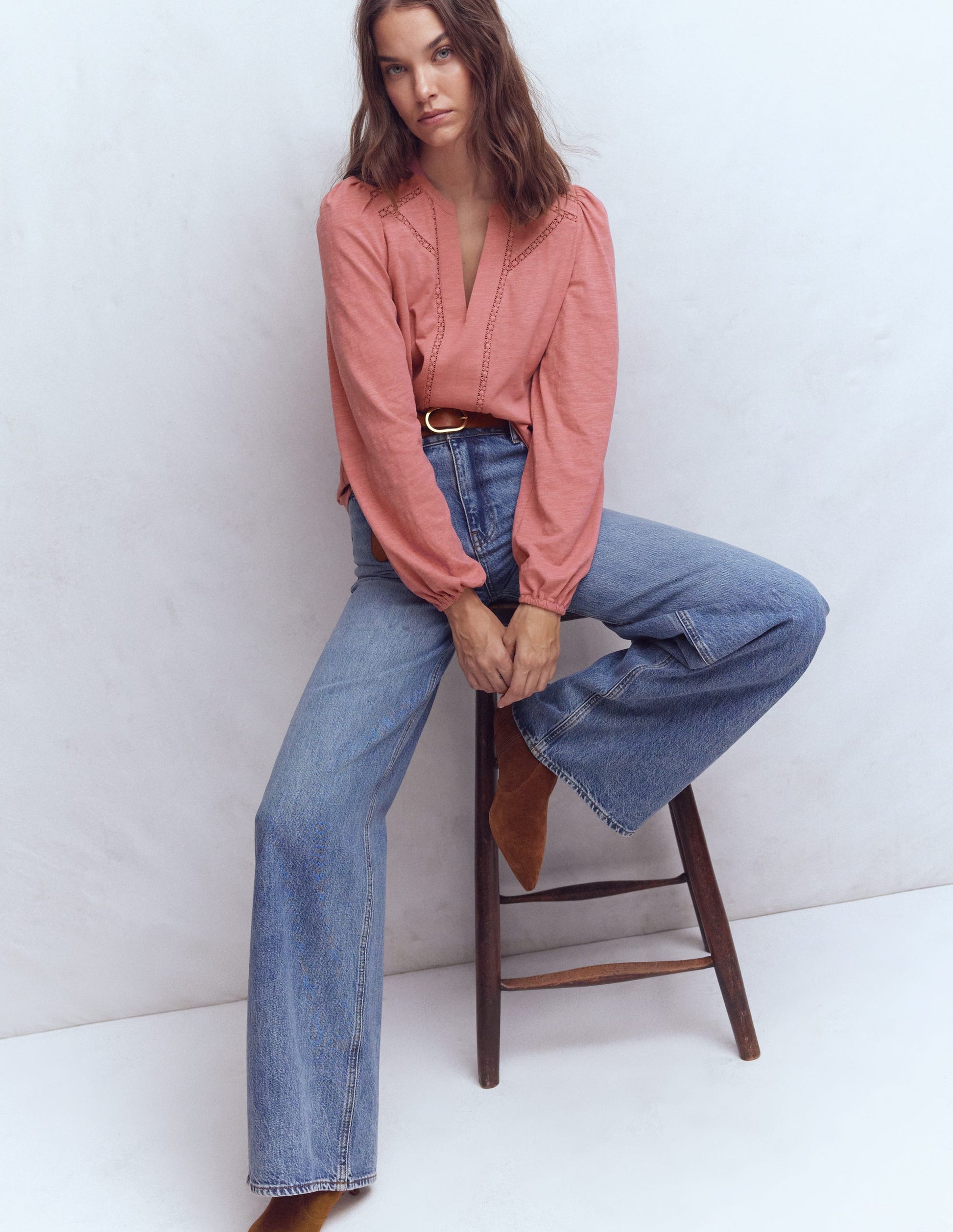 Poppy Long Sleeve Top-Dusty Rose-4