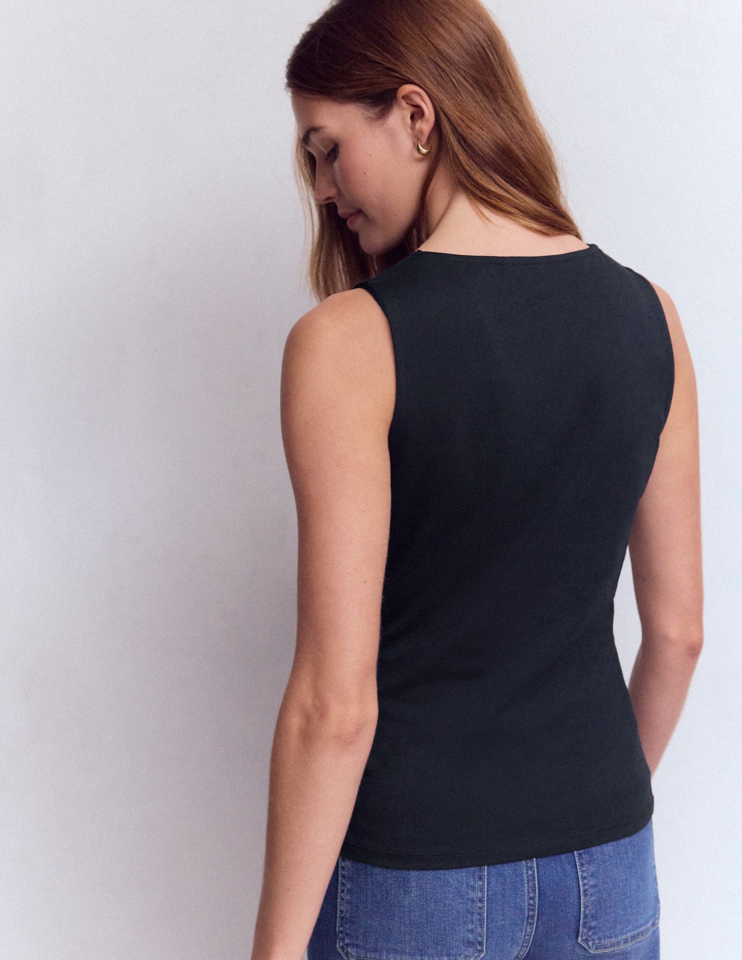 Flora Lace Trim Supersoft Vest-Navy Blazer