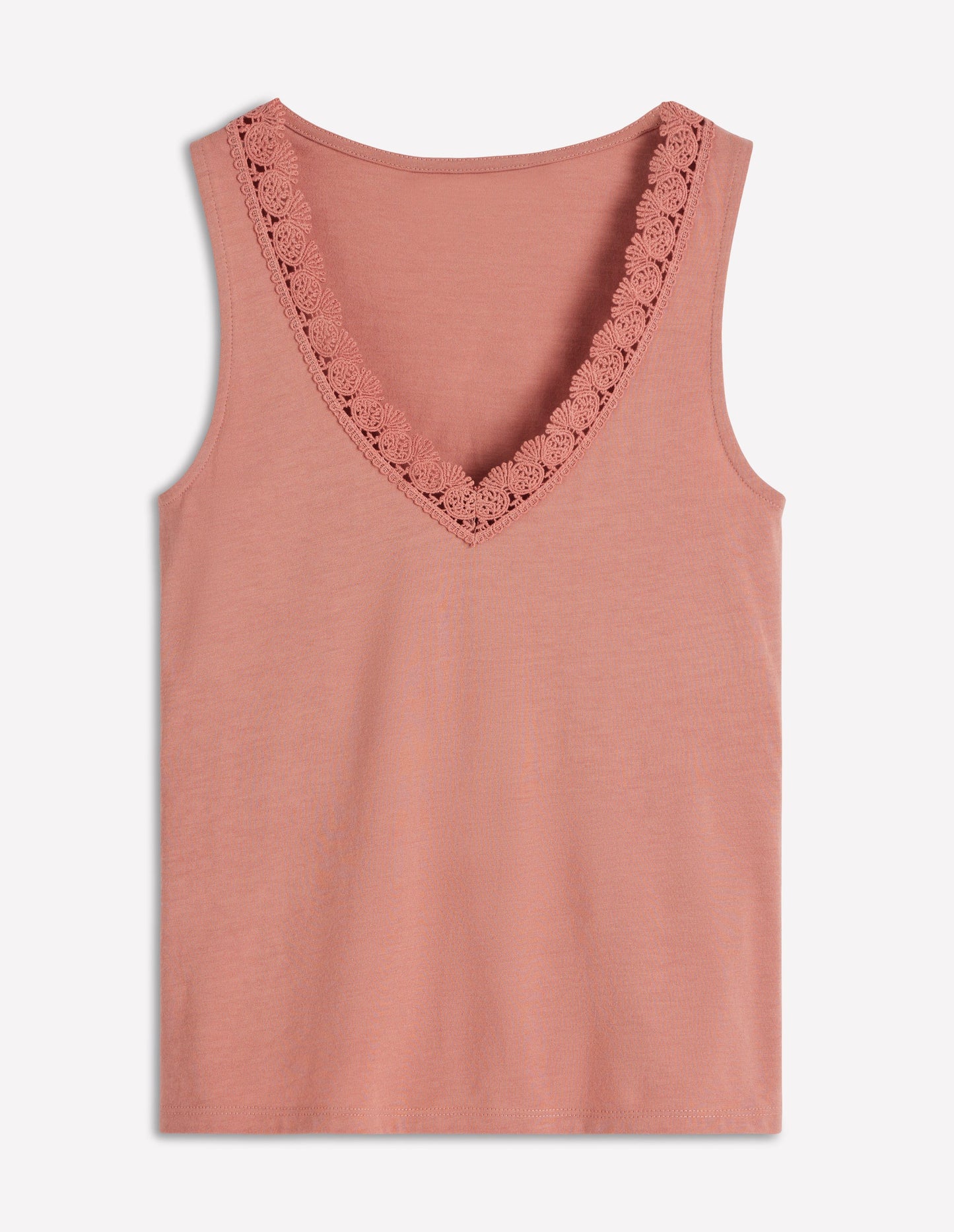 Flora Lace Trim Supersoft Vest-Vintage Rose