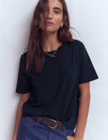 Cotton Crew Neck T-shirt-Navy