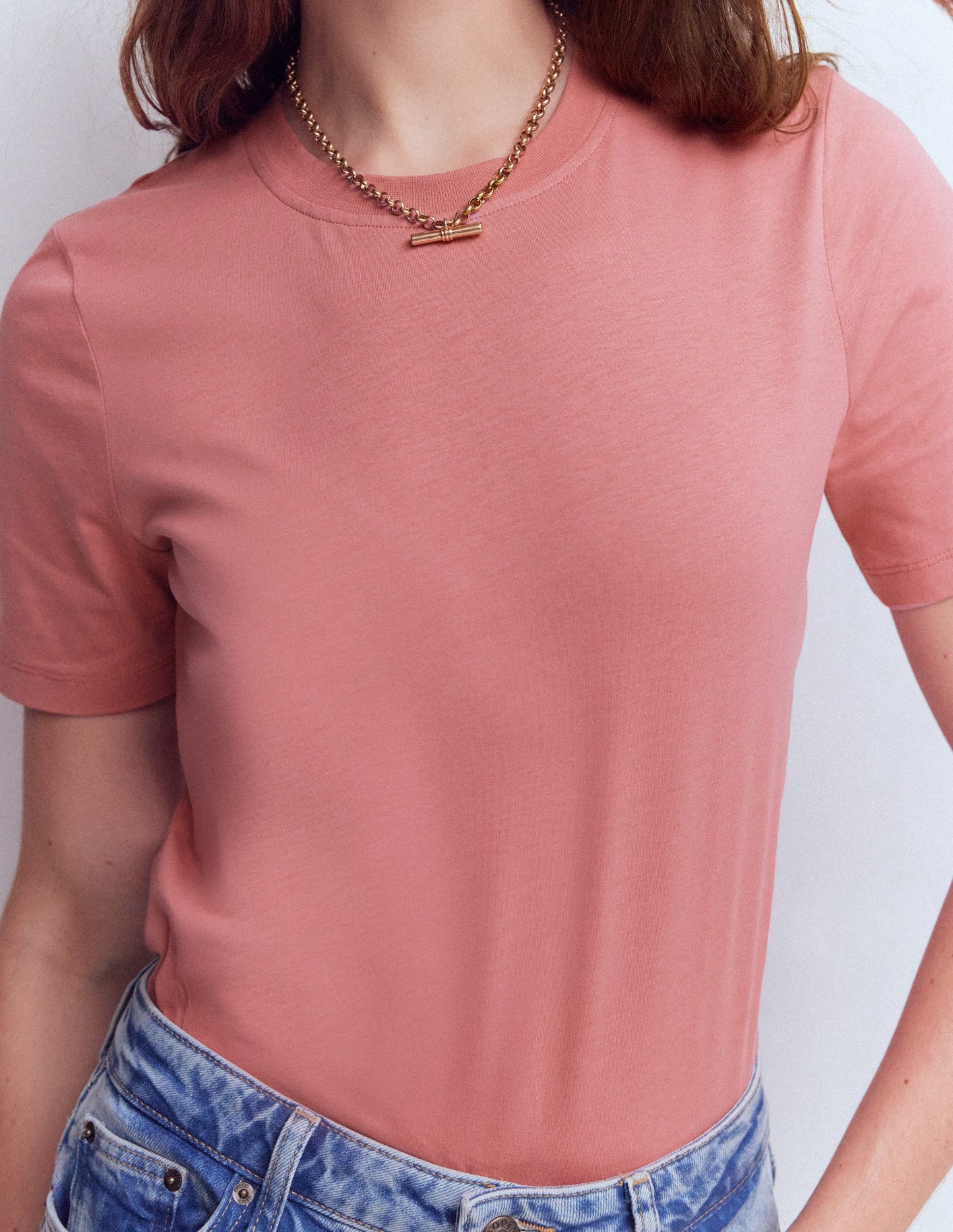 Cotton T-Shirt-Dusty Rose