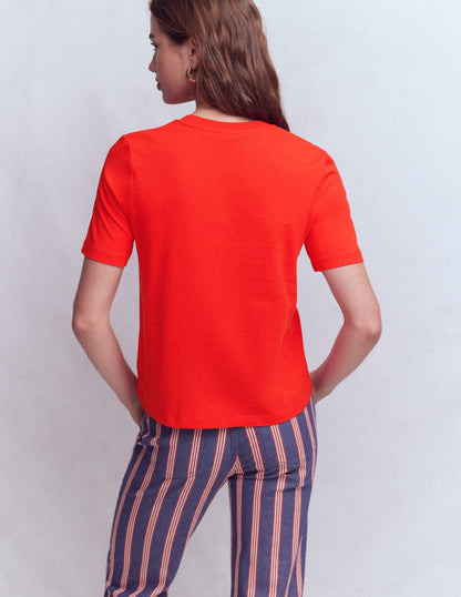 Cotton T-Shirt-Red-3