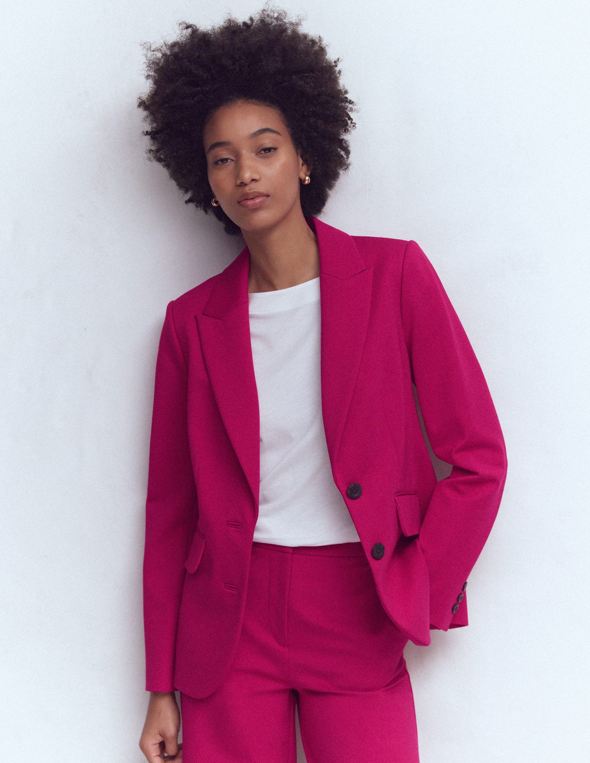 Marylebone Ponte Blazer-Pomegranate-1