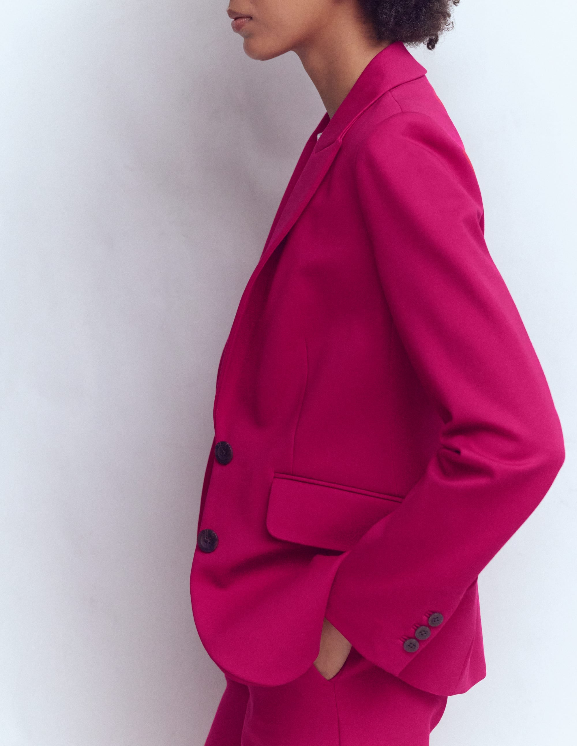Marylebone Ponte Blazer-Pomegranate - Image 4