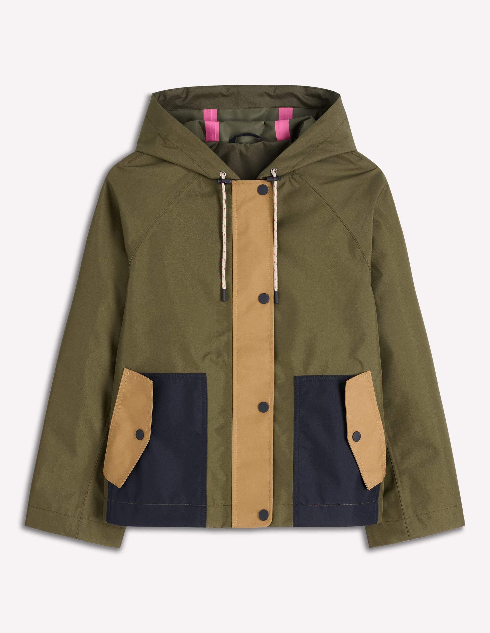 Lightweight Rain Mac-Woodland Green, Colourblock-7