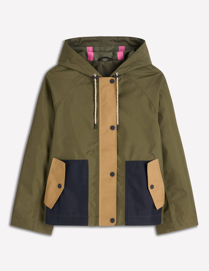 Lightweight Rain Mac-Woodland Green, Colourblock-7