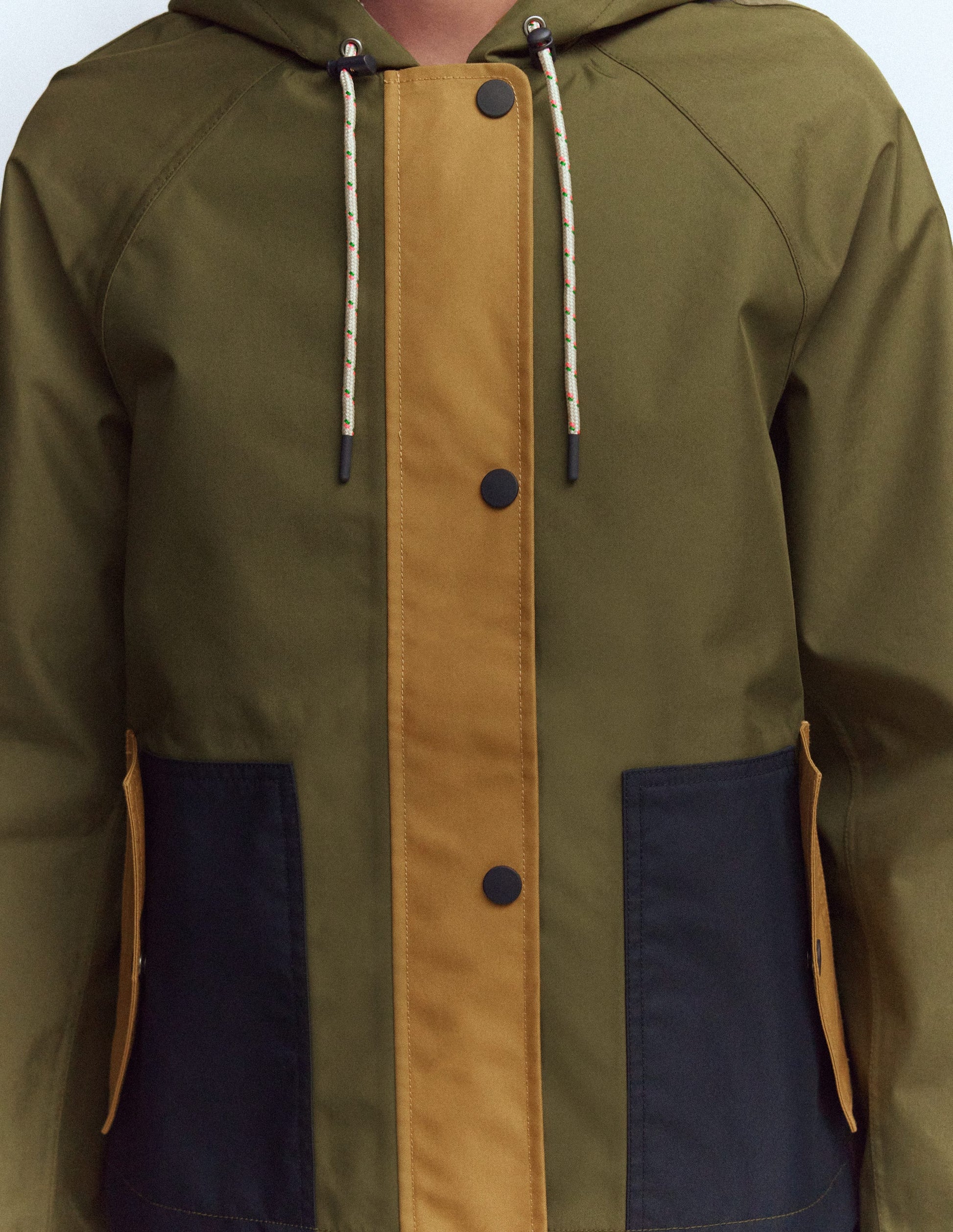 Lightweight Rain Mac-Woodland Green, Colourblock-3