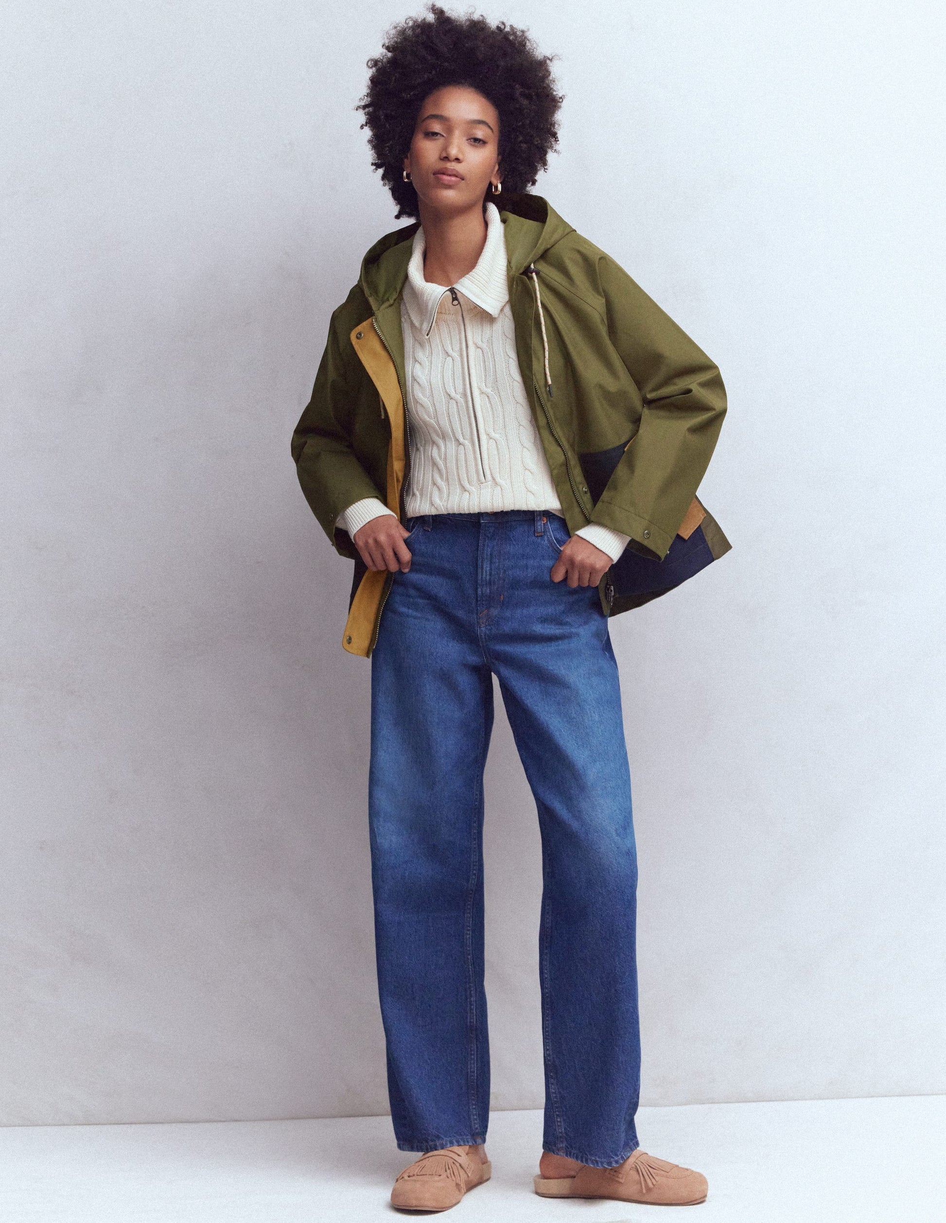 Lightweight Rain Mac-Woodland Green, Colourblock-6