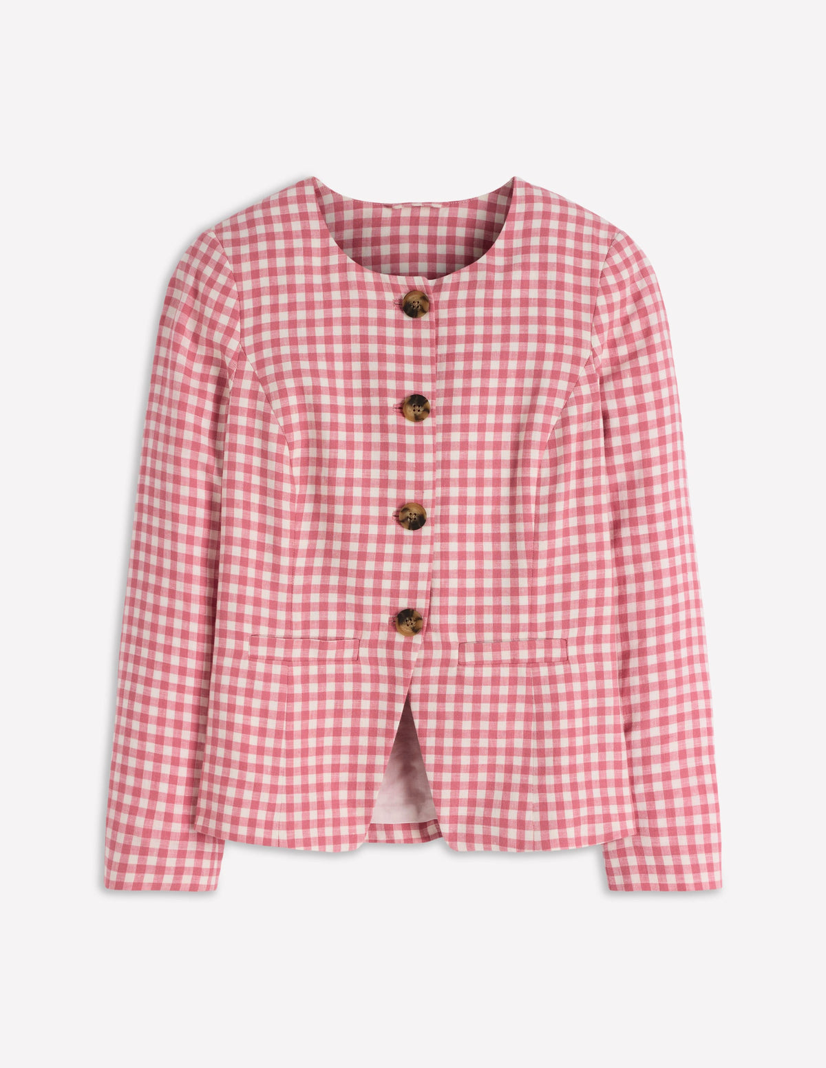Hampstead Linen Blazer-Vintage Rose Gingham - Image 7