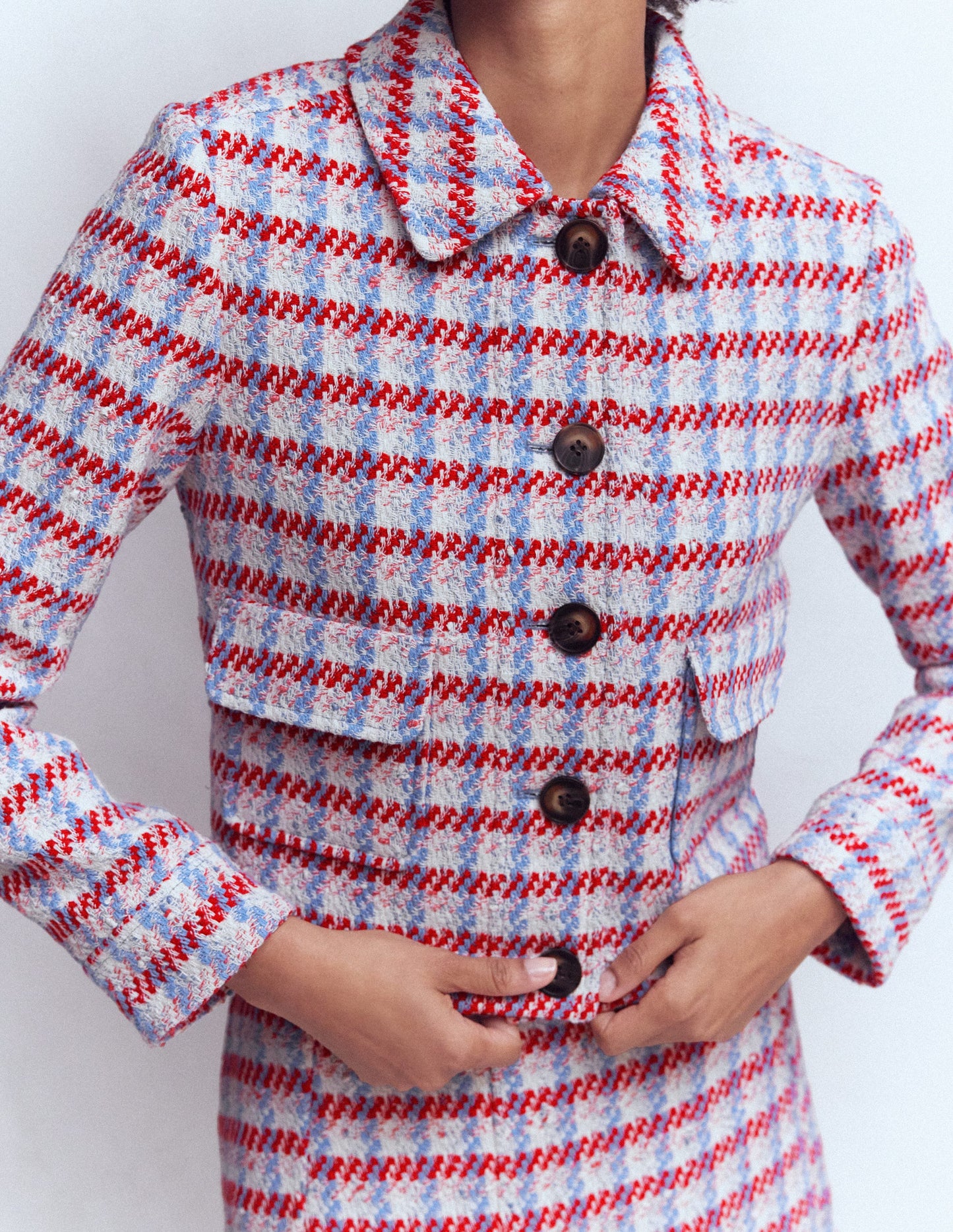 Lisburn Patch Pocket Jacket-Pink Textured