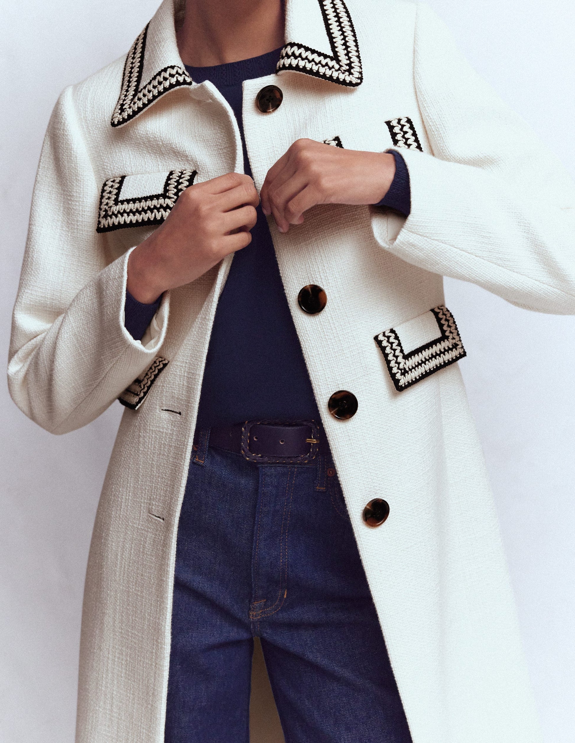 Pocket Detail Coat-Ivory-4