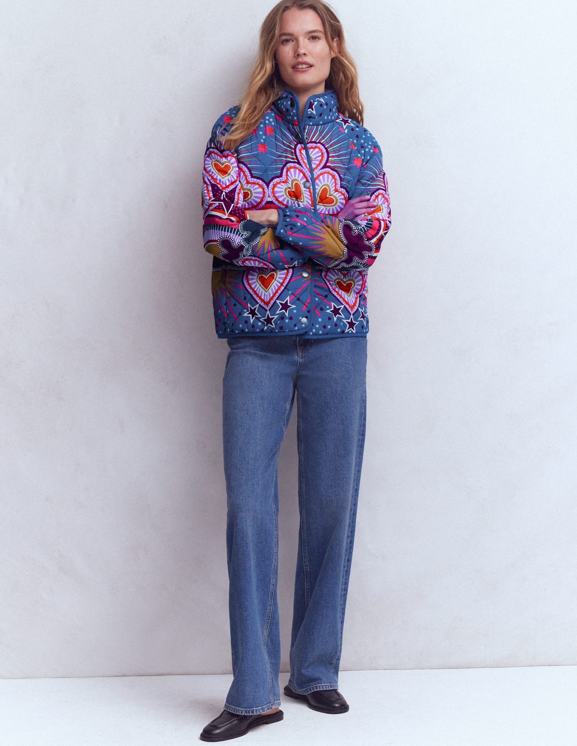Printed Quilted Jacket-Multi, Conversational - Image 1