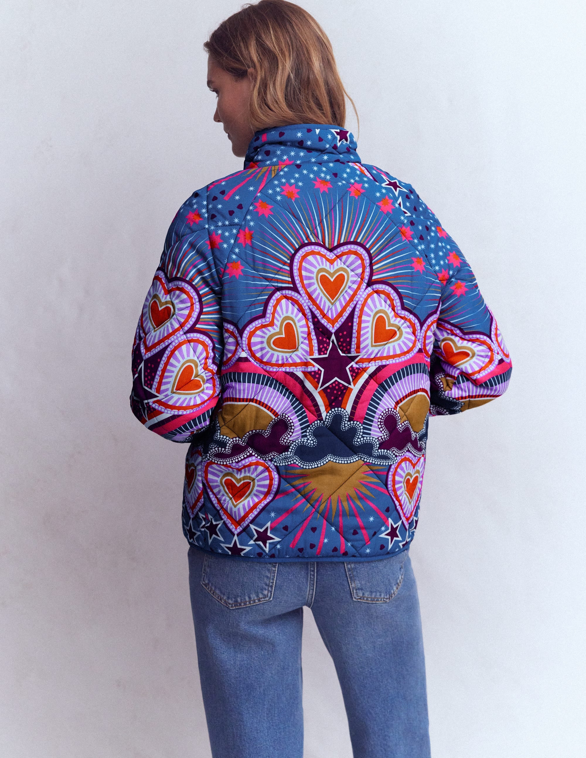 Printed Quilted Jacket-Multi, Conversational - Image 3