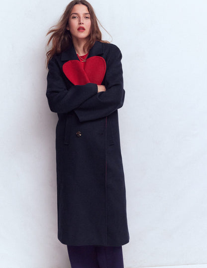 Cocoon Wool Coat-Navy Heart-6