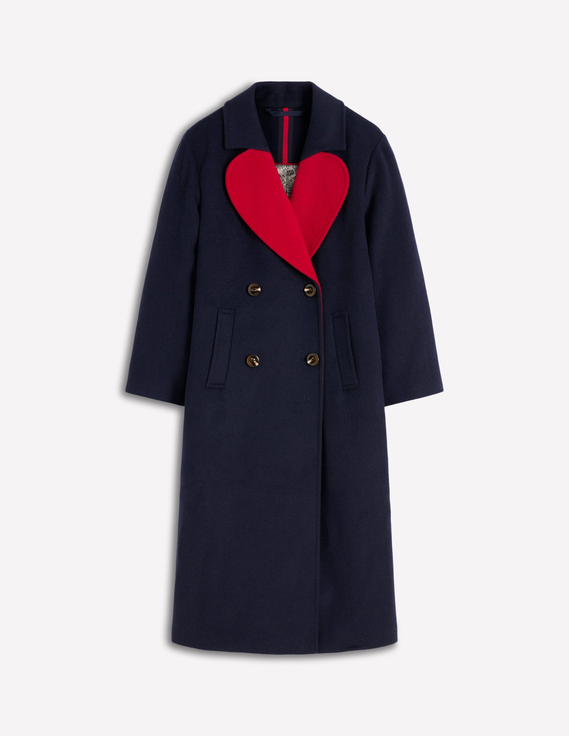 Cocoon Wool Coat-Navy Heart-7