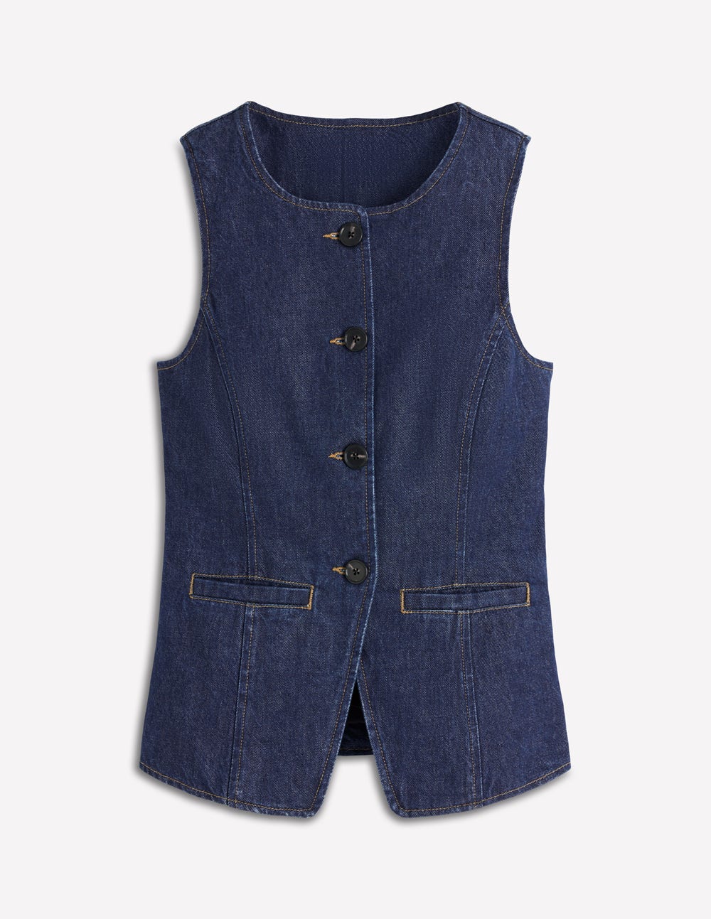 Denim Waist Coat-Indigo Denim-6
