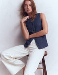 Denim Waistcoat-Indigo Denim