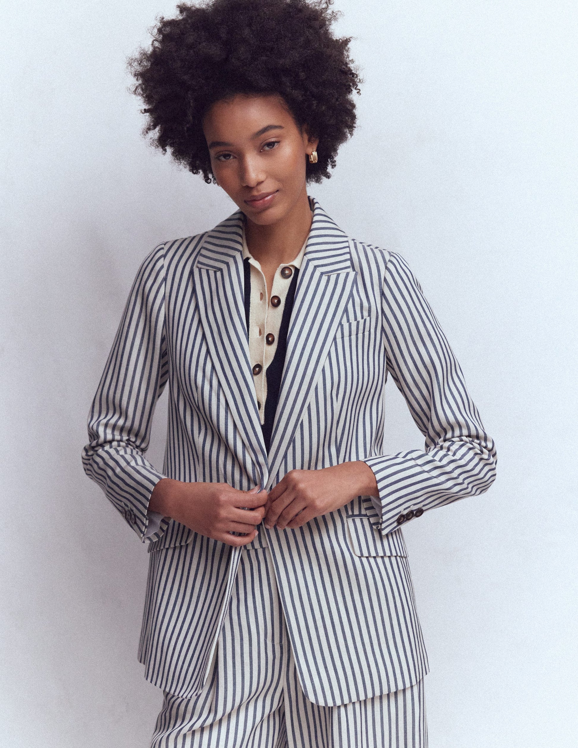 Woodbridge Relaxed Blazer-Blue and Ivory Stripe-5