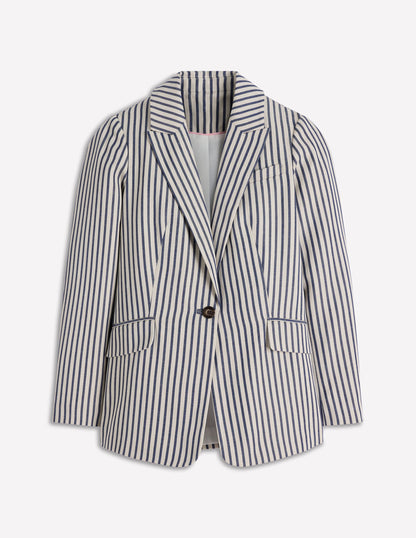 Woodbridge Relaxed Blazer-Blue and Ivory Stripe-7