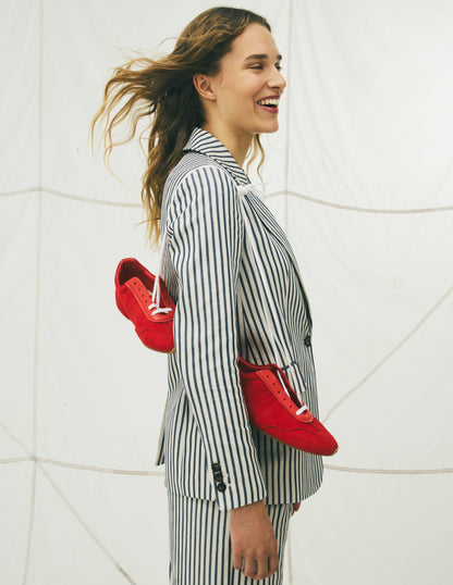 Woodbridge Relaxed Blazer-Blue and Ivory Stripe-1