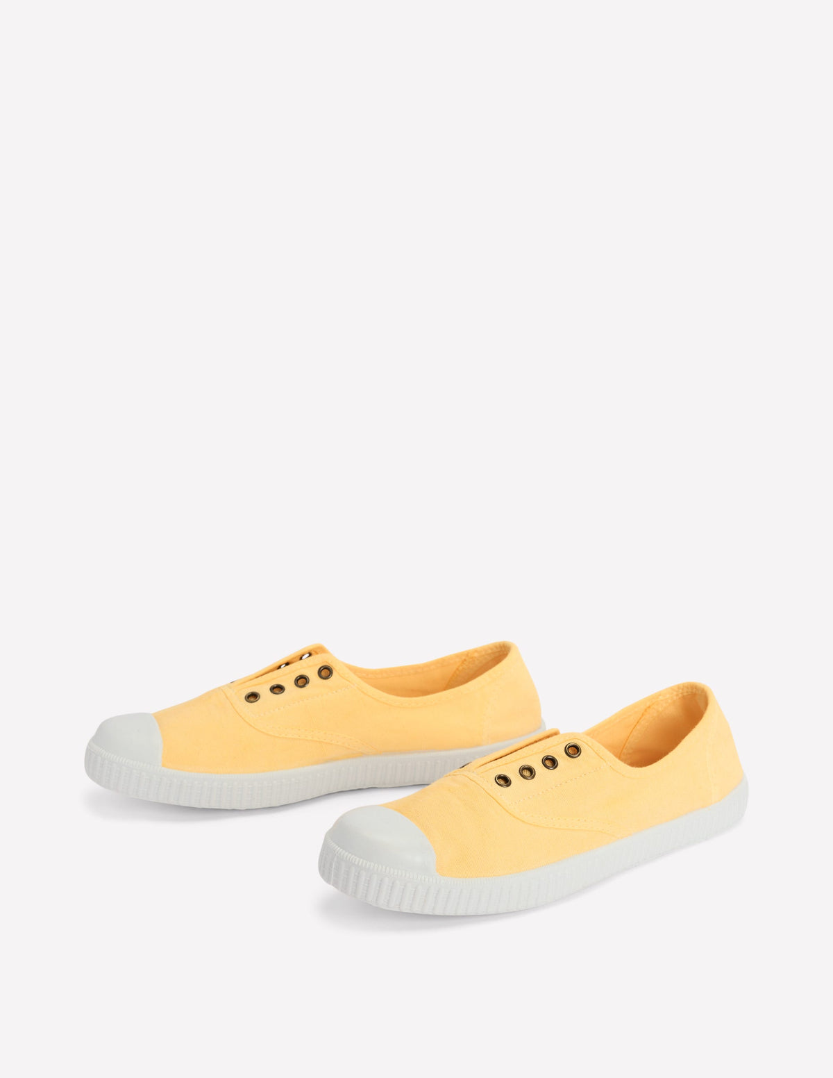 Laceless Canvas Plimsoll-Buttercream - Image 3