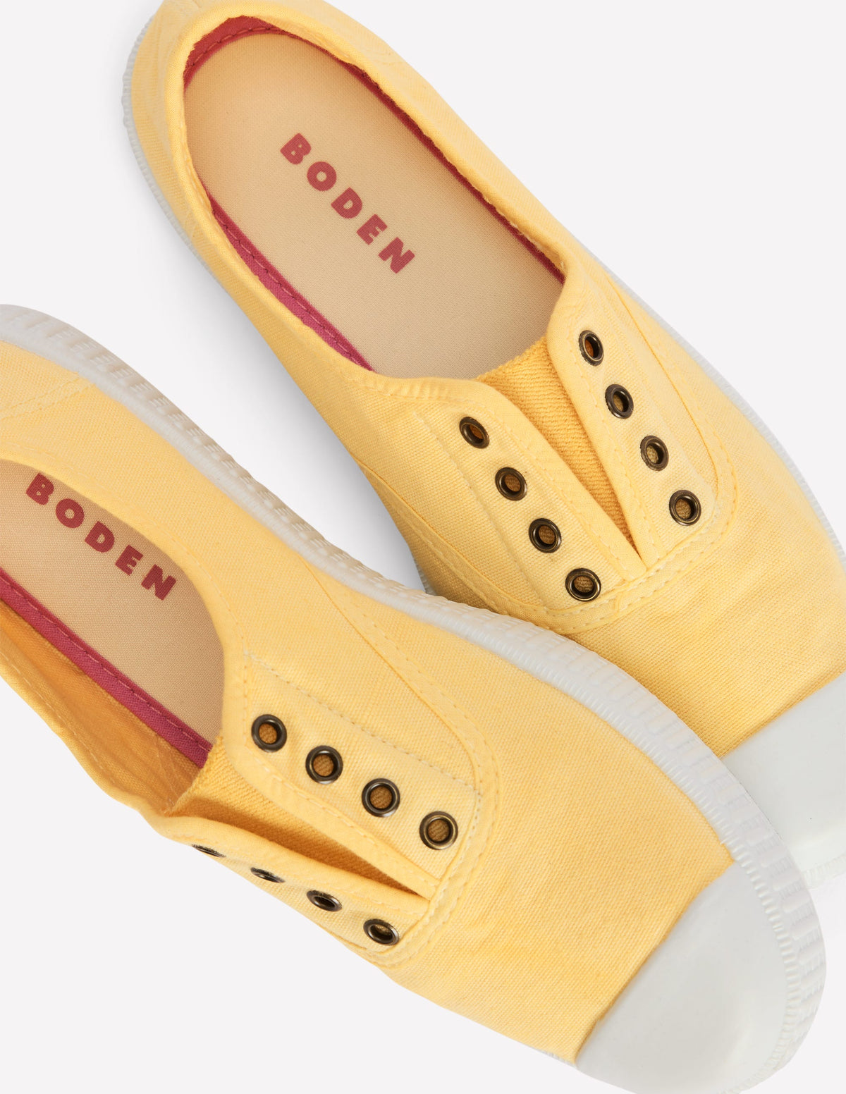 Laceless Canvas Plimsoll-Buttercream - Image 4
