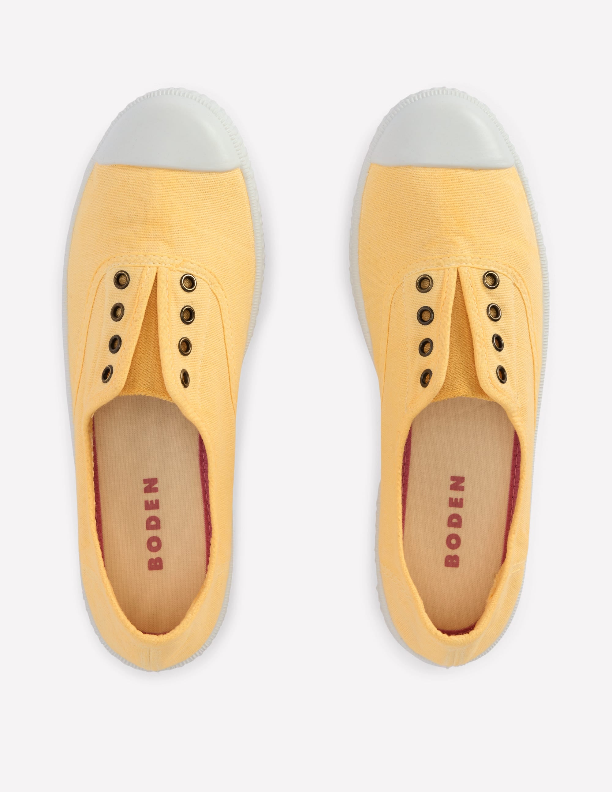 Laceless Canvas Plimsoll-Buttercream - Image 5