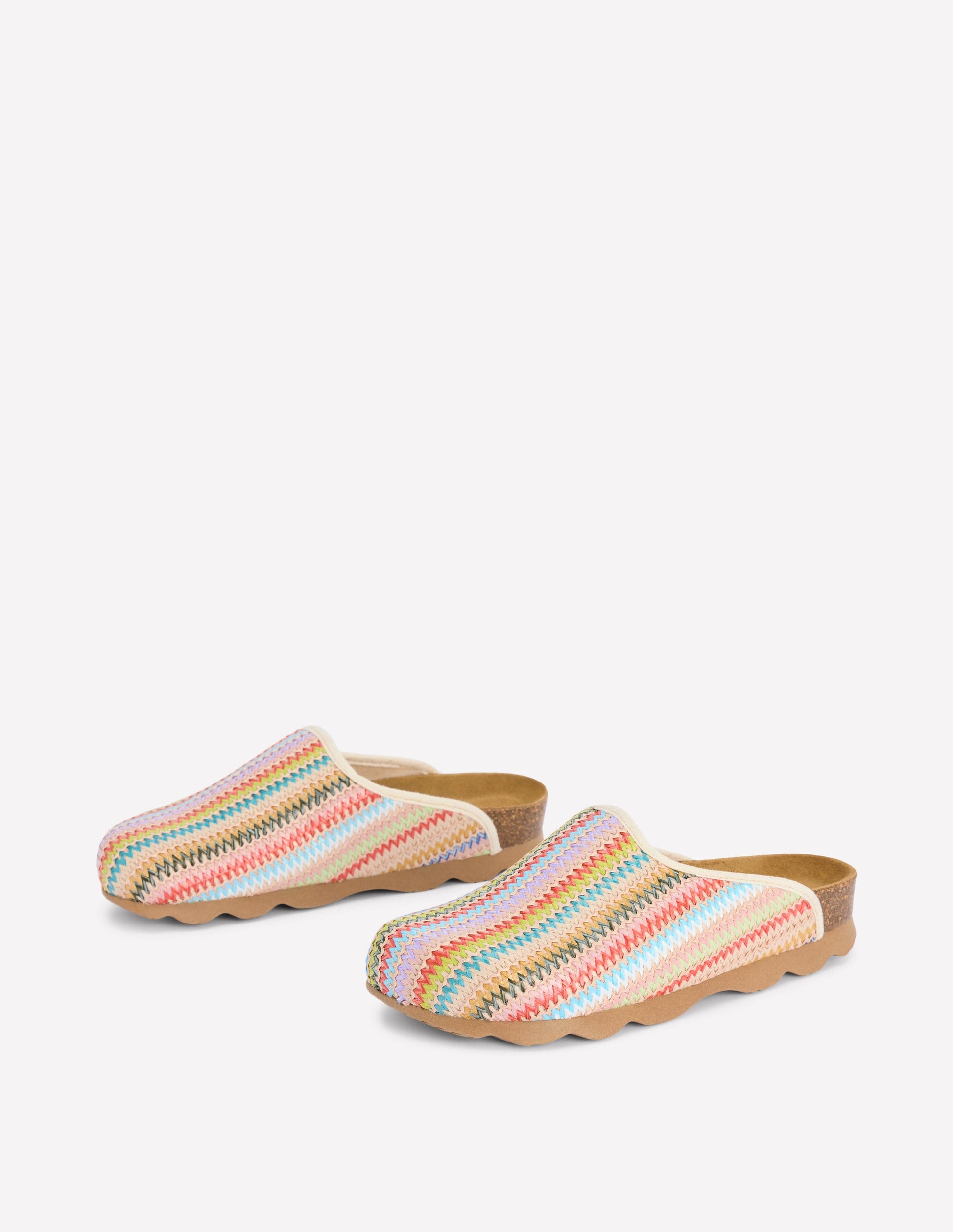 Lyla Colour Block Clogs-Multi Weave-3