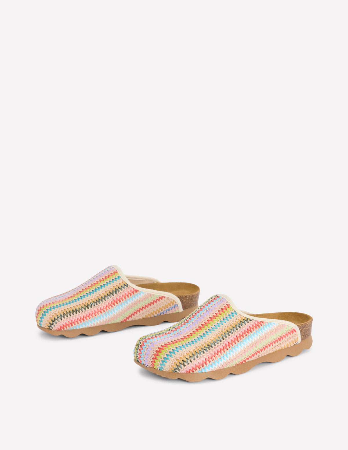 Lyla Colour Block Clogs-Multi Weave - Image 3
