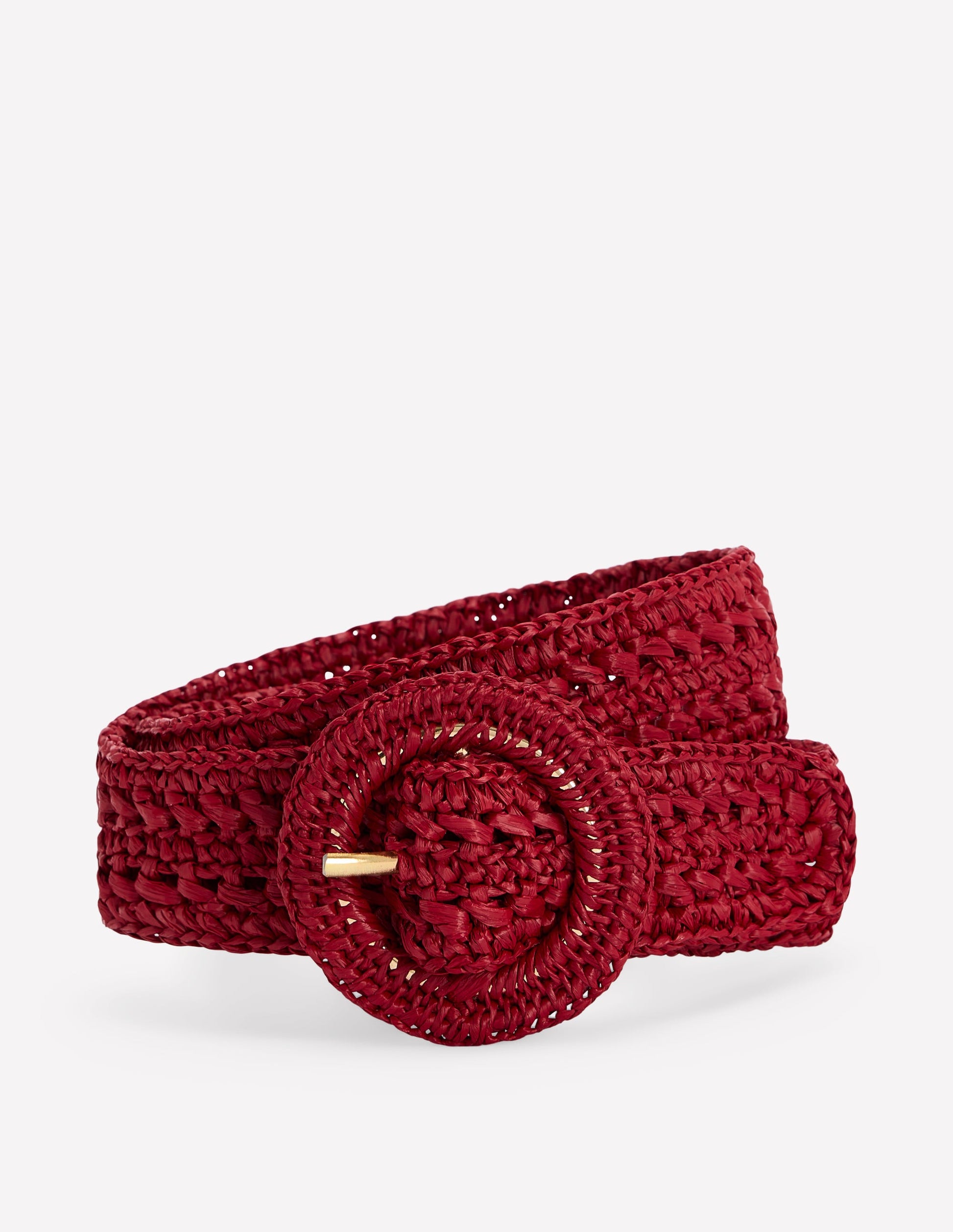 Interest Raffia Belt-Red-1