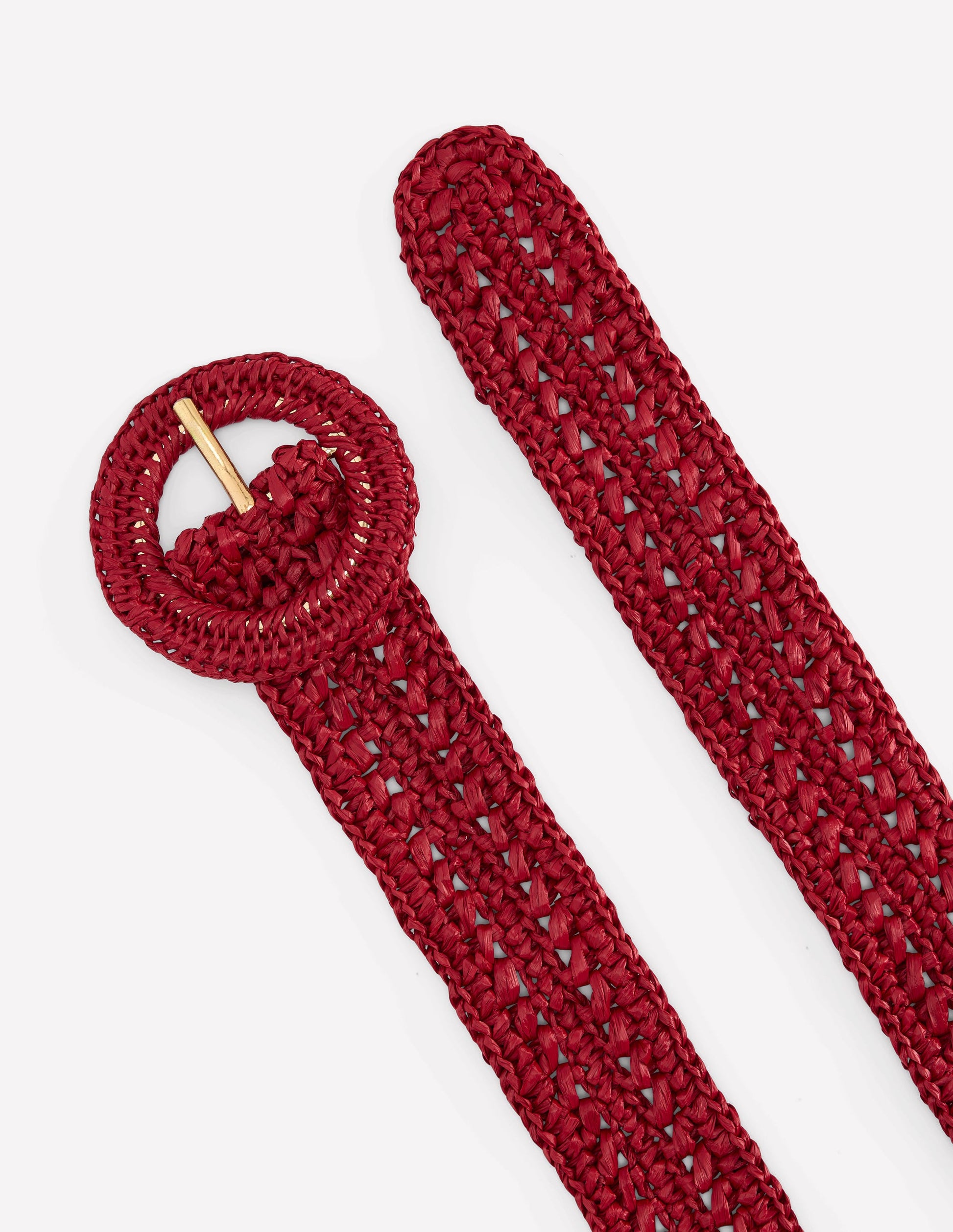 Interest Raffia Belt-Red-3