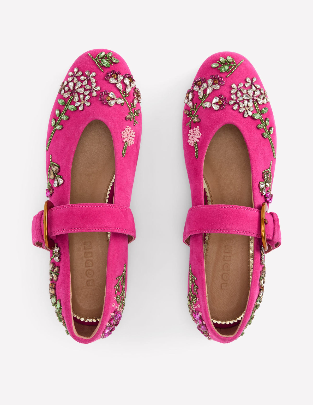 Kylie Flat Buckle Mary Janes-Embellished Pink - Image 5