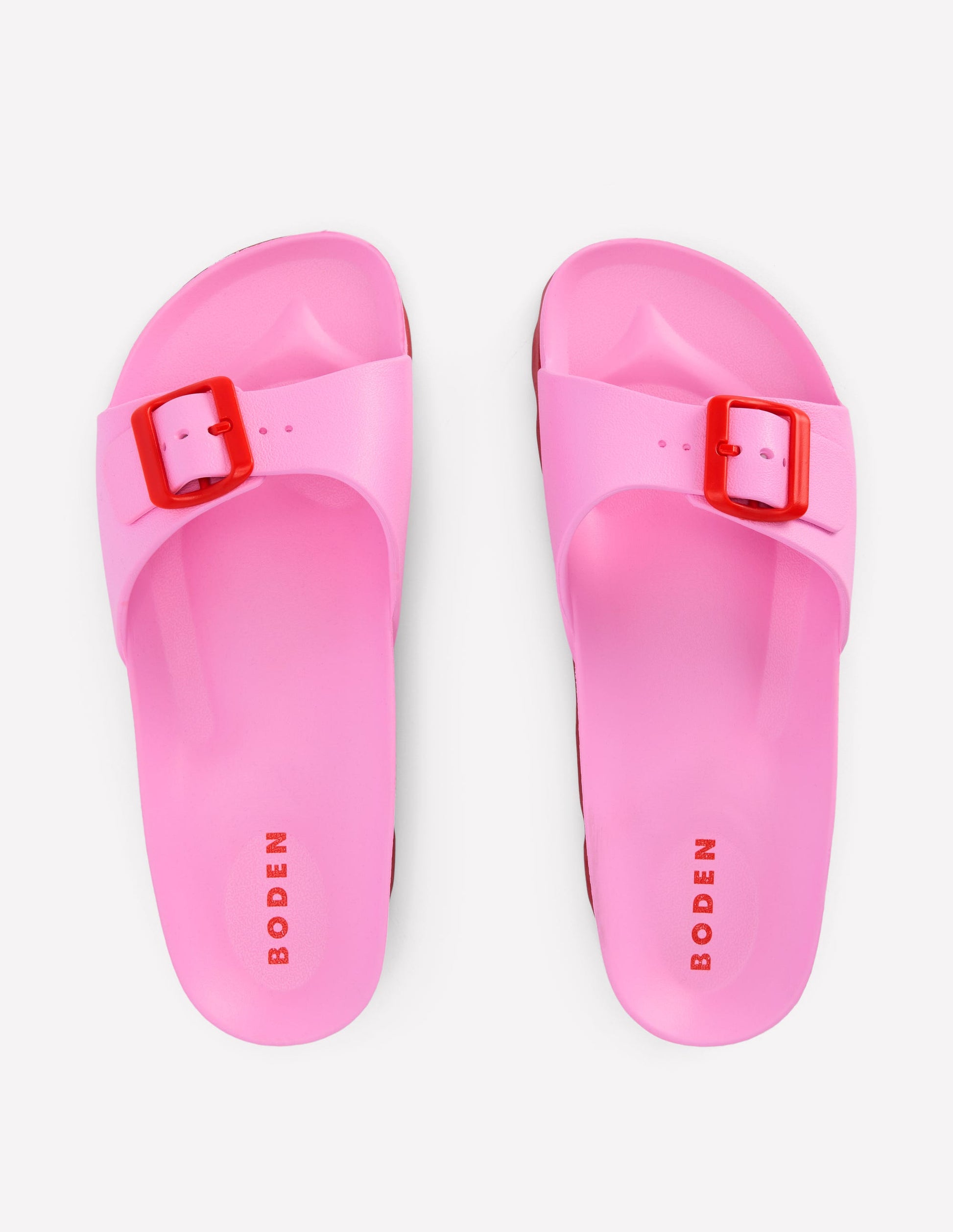 Lyla Single Buckle Sliders-Pink/Red-5