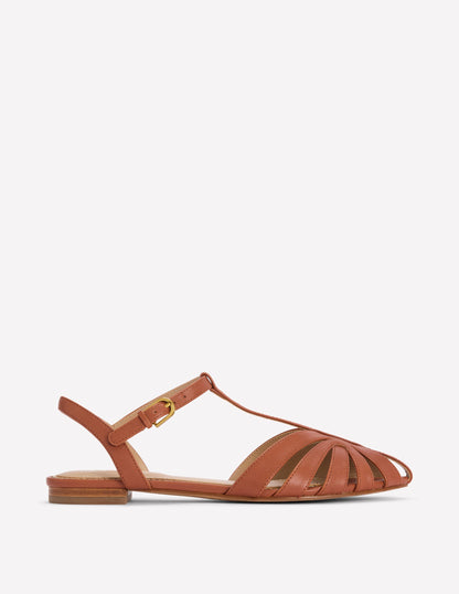 Caged Flat Sandal-Tan-1