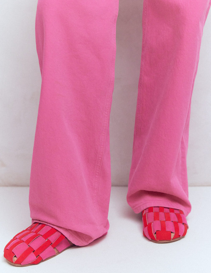 Loretta Multi Strap Clog-Pink/Red