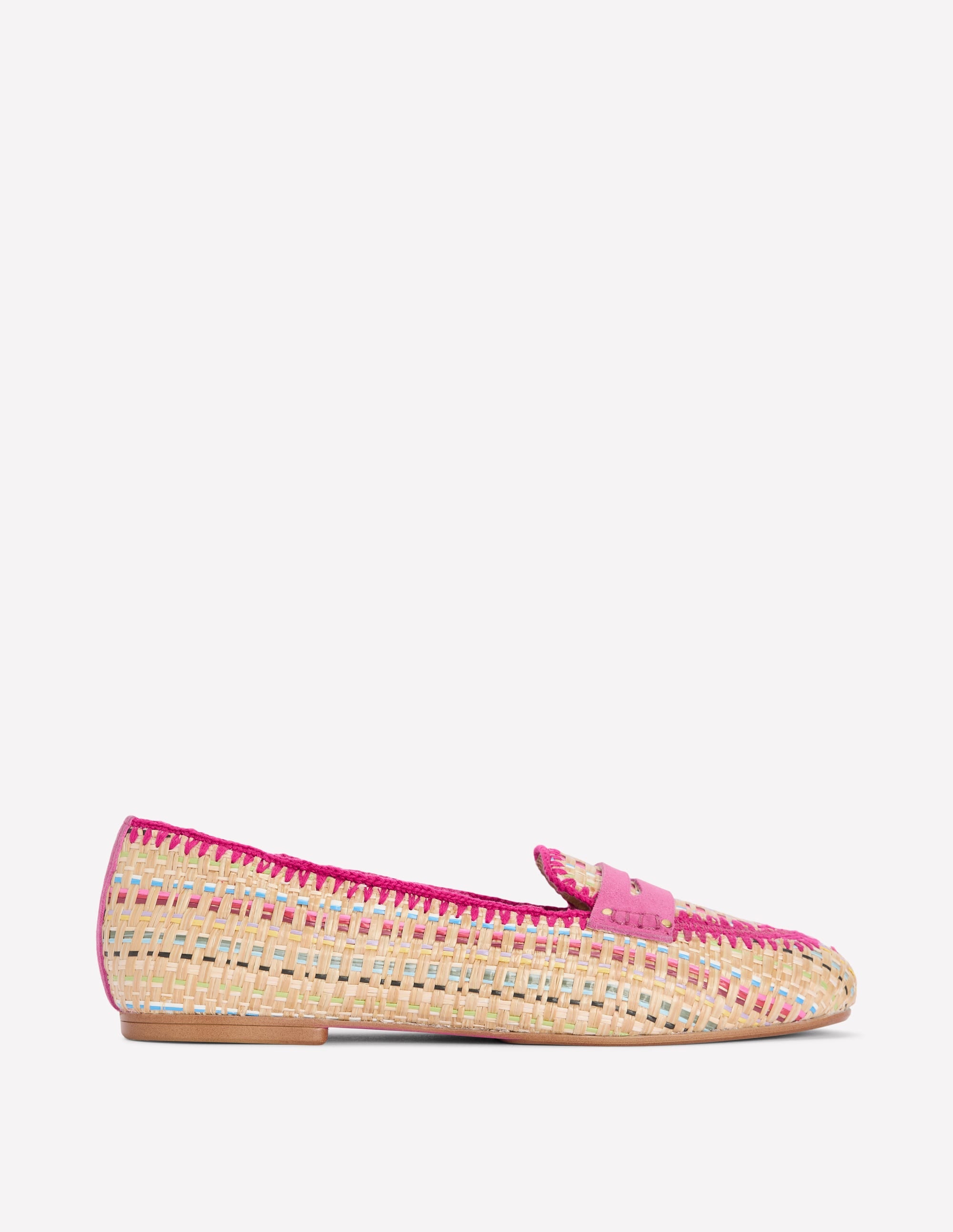 Classic Penny Loafers-Multi Raffia - Image 1