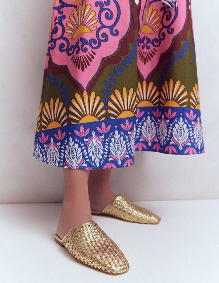 Mule Slipper Loafer-Gold Weave