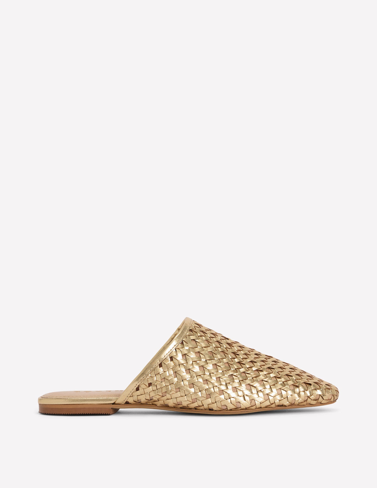 Mule Slipper Loafer-Gold Weave - Image 1