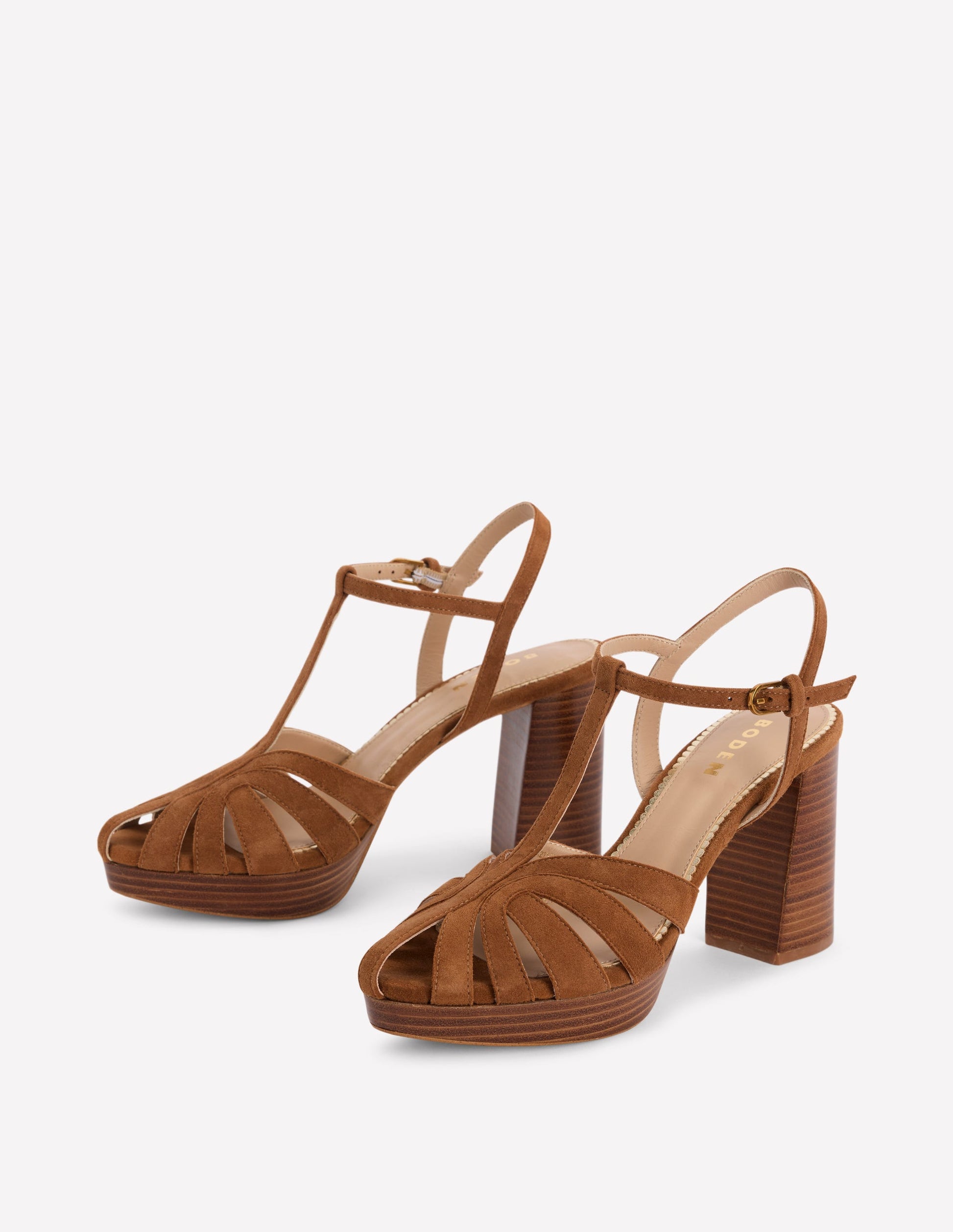 Platform Cage Sandals-Tan-3