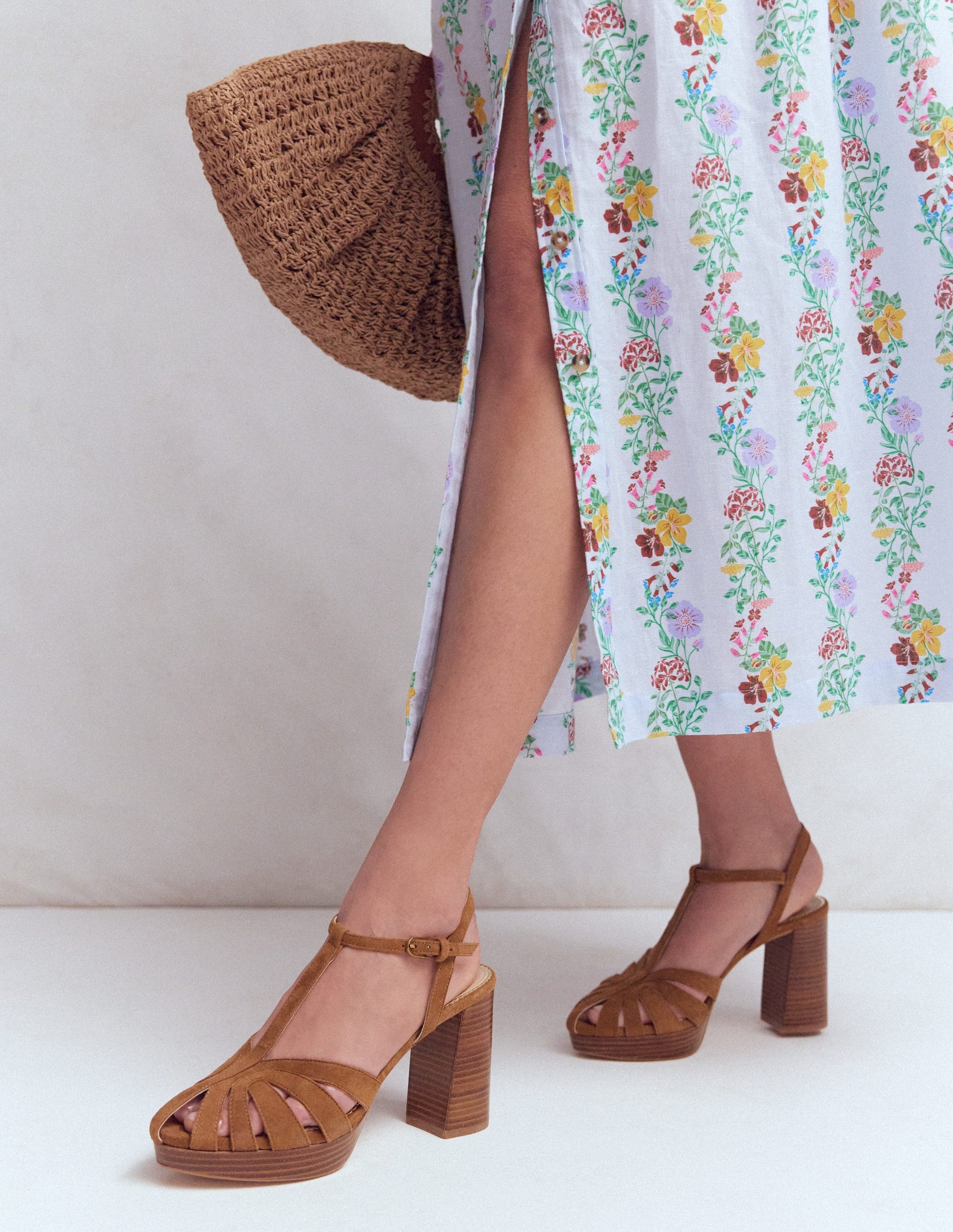 Platform Cage Sandals-Tan-2