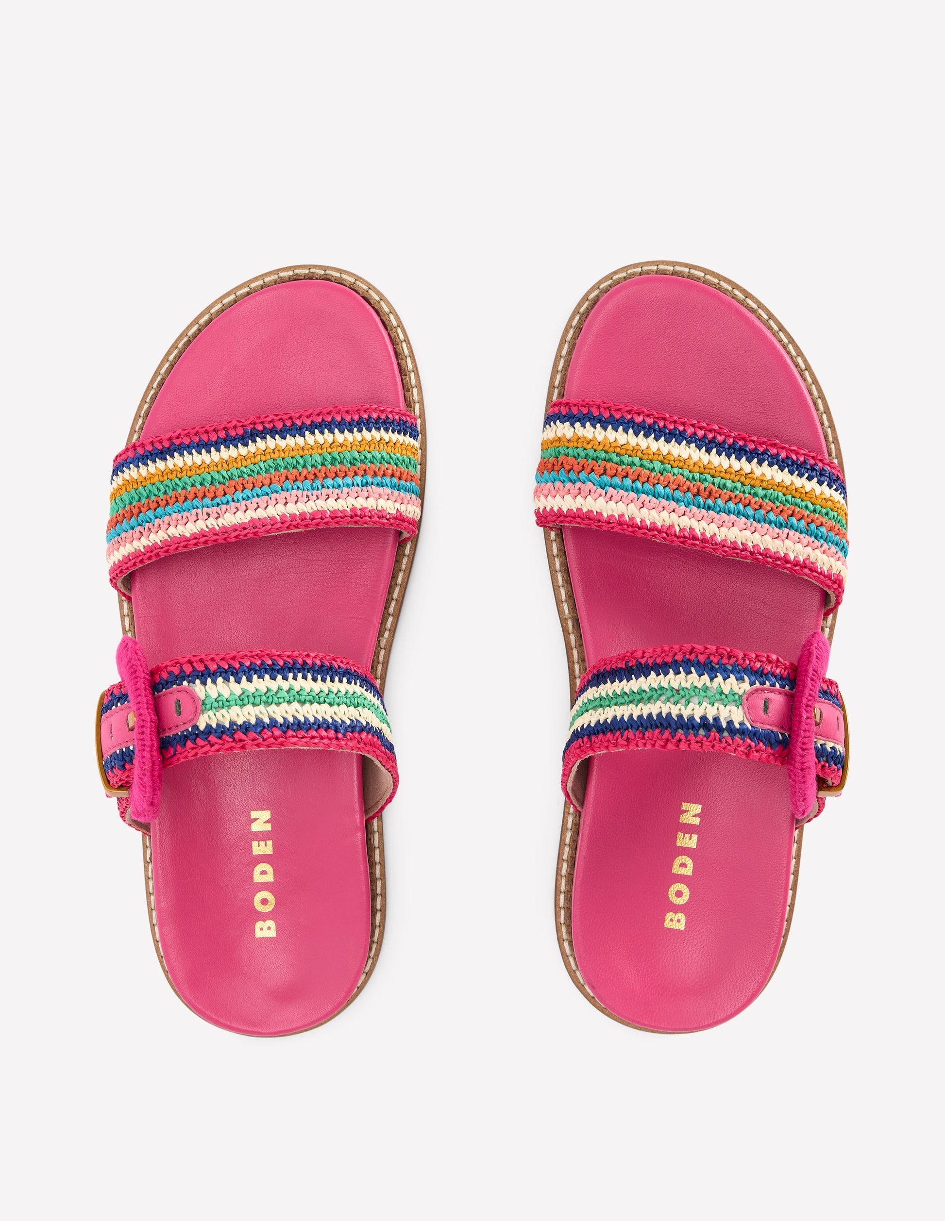Caryl Double Strap Sandals-Multi Stripe-5