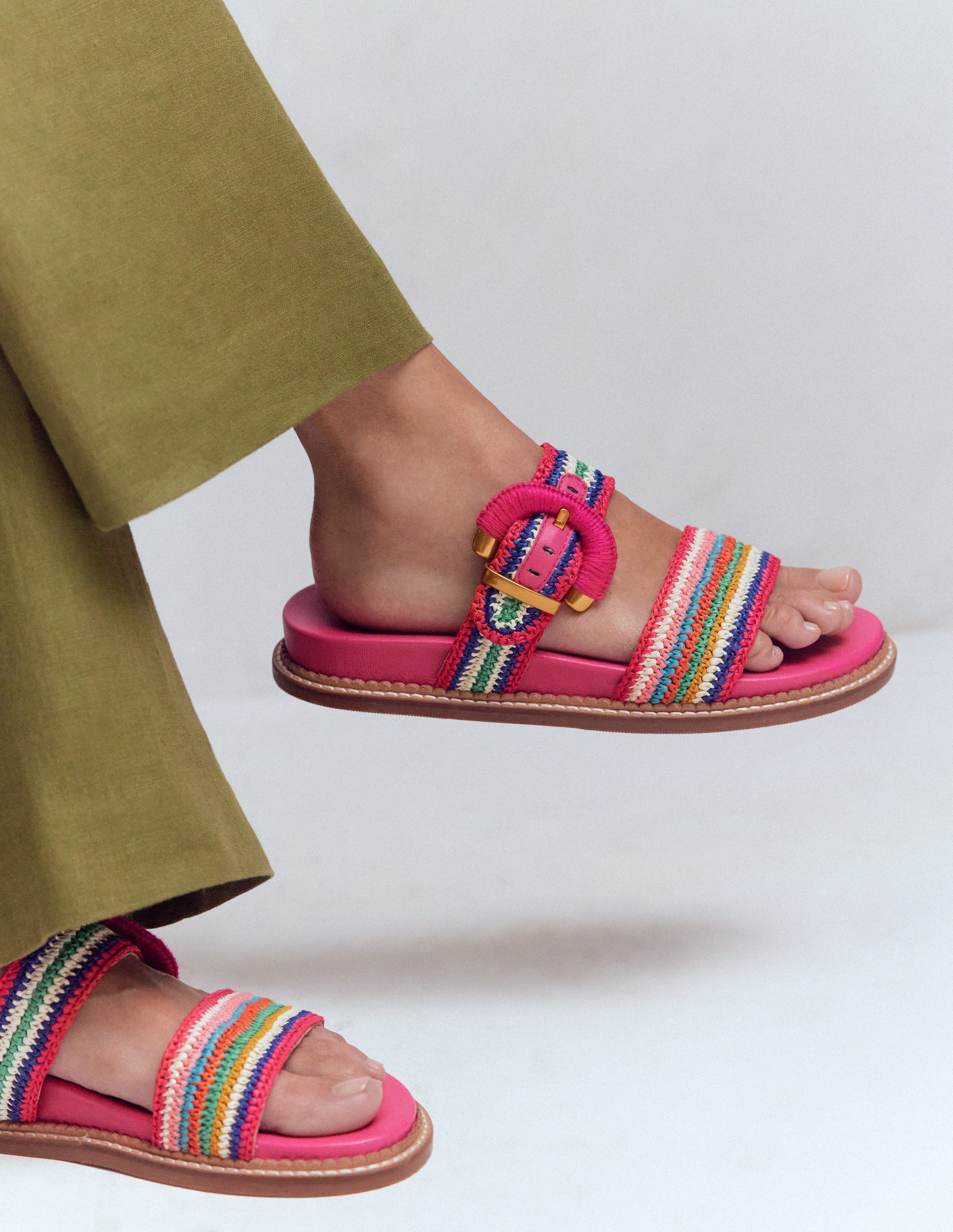 Caryl Double Strap Sandals-Multi Stripe-2