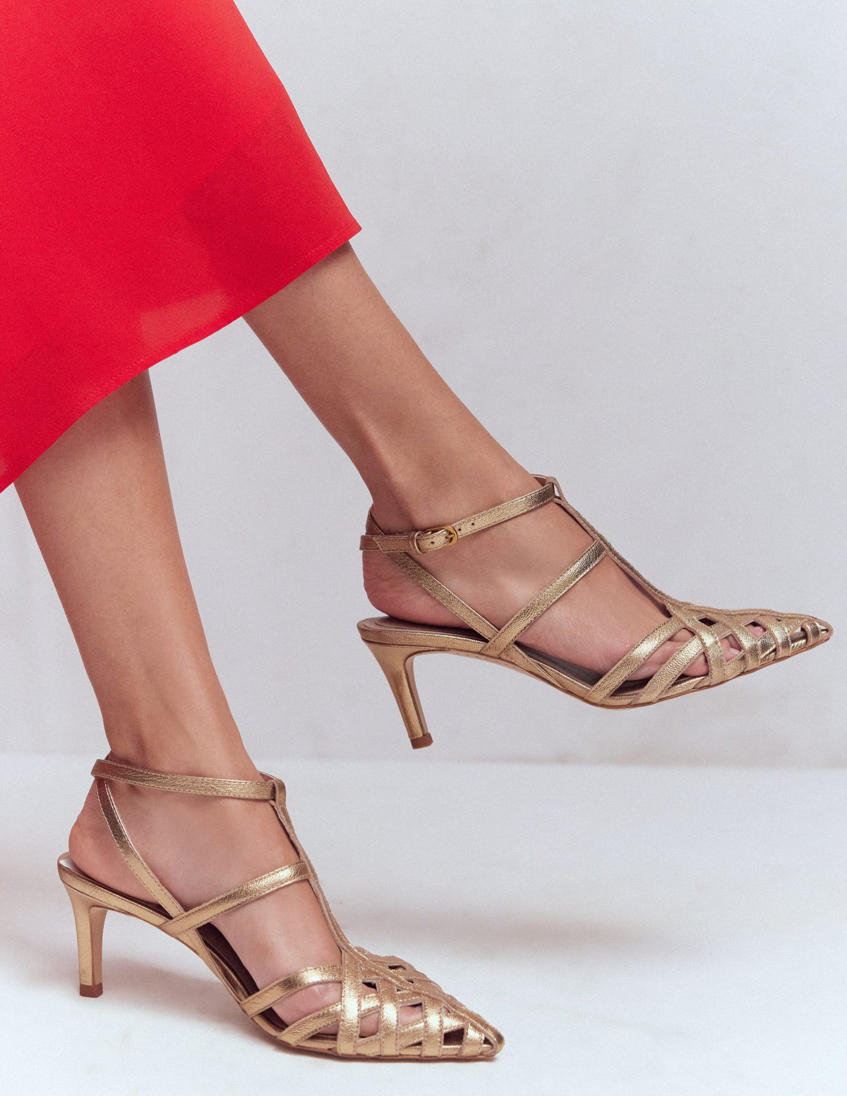 Cage Front Heels-Gold - Image 2