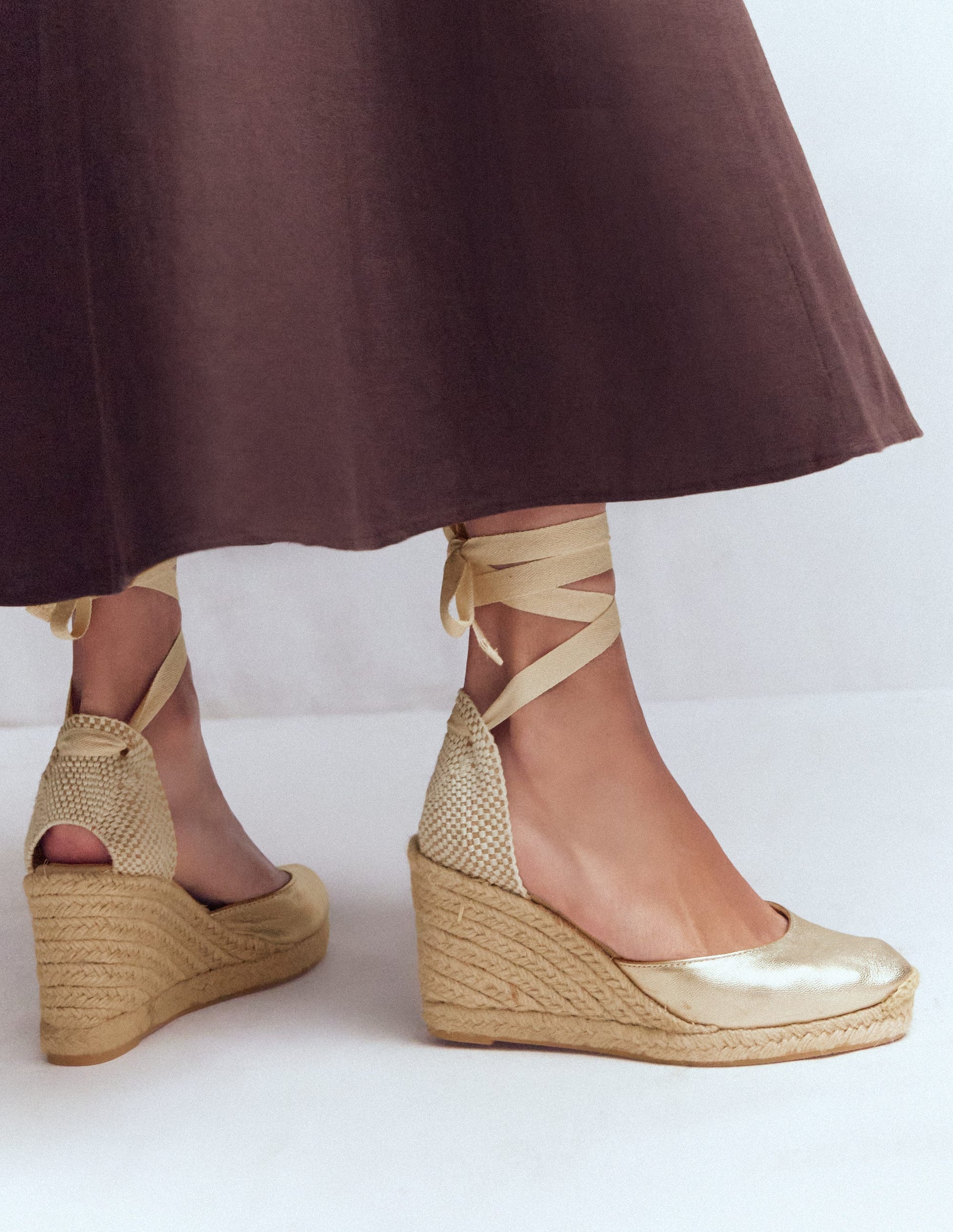 Cassie High Wedge Espadrilles-Gold-2