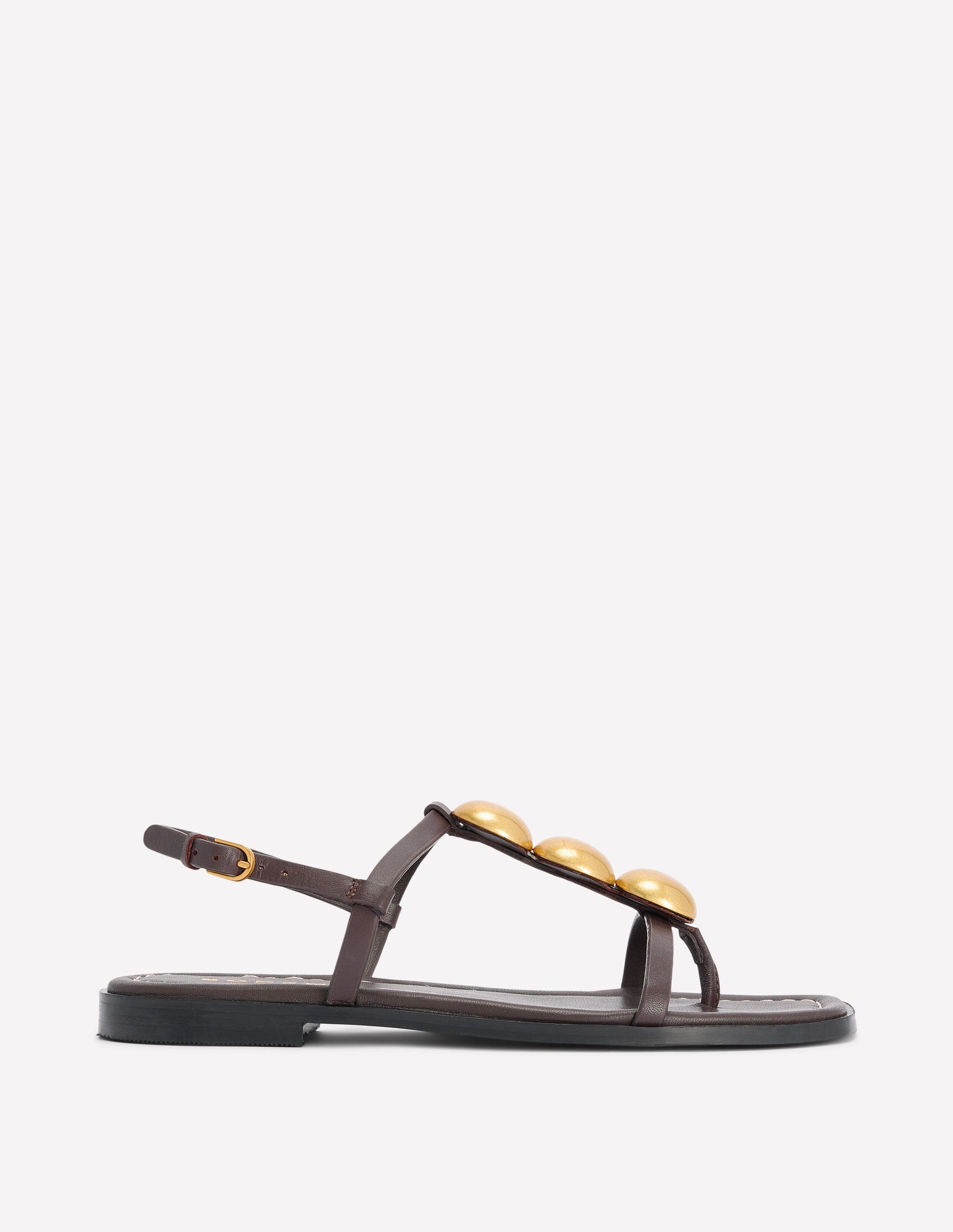 Disc Flat Sandals-Dark Chocolate-1