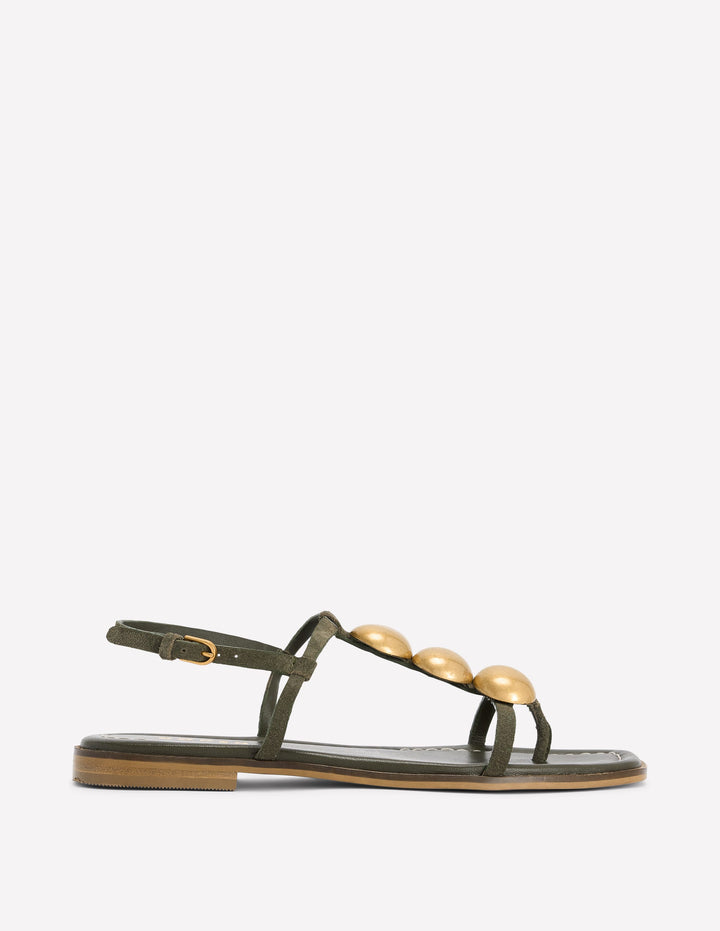 Disc Flat Sandals-Deep Olive