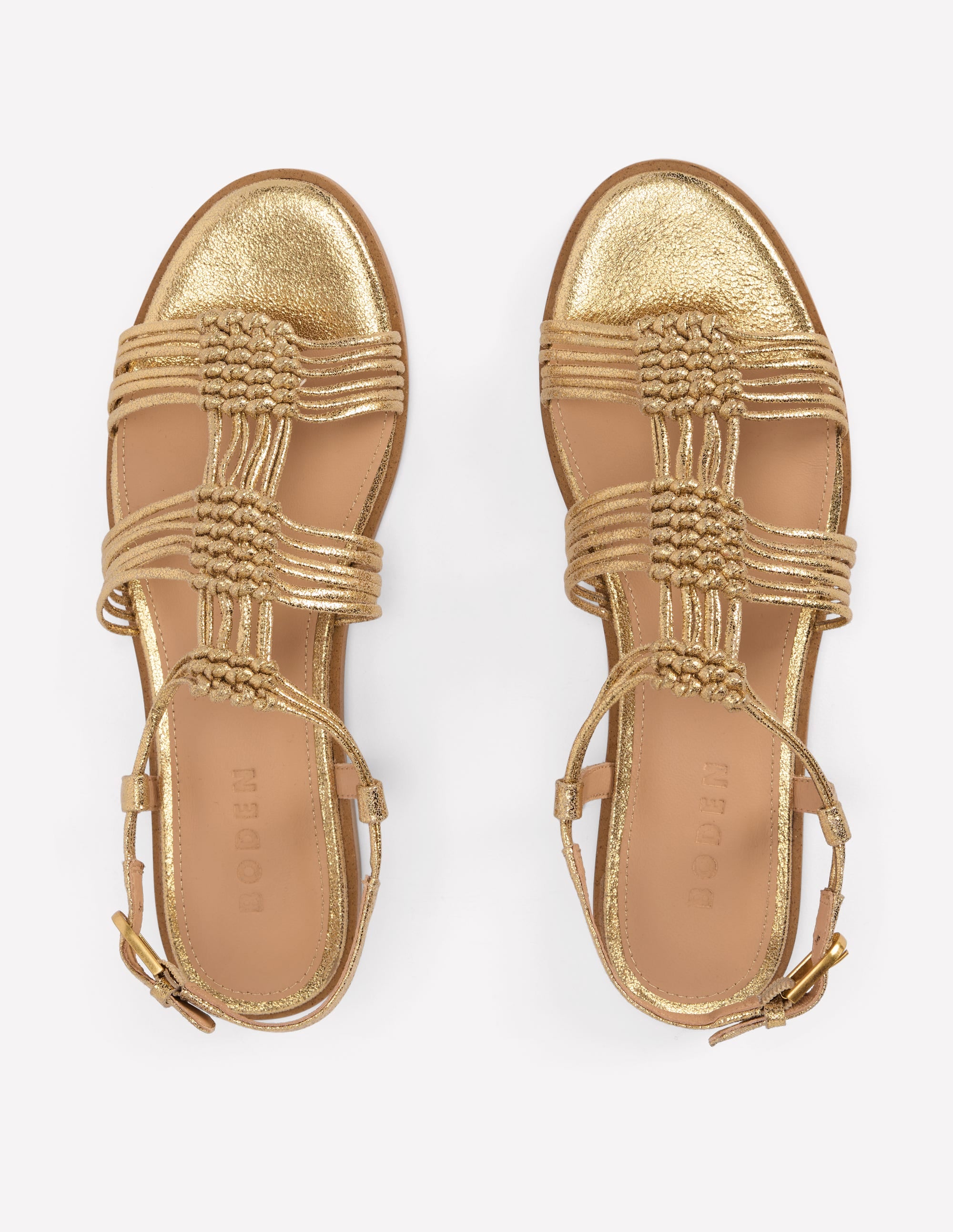 Multi Strap Knot Sandal-Gold - Image 5